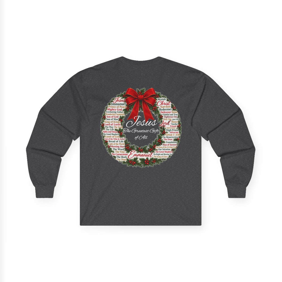 Christmas Wreath Christian Ultra Cotton Long Sleeve Tee