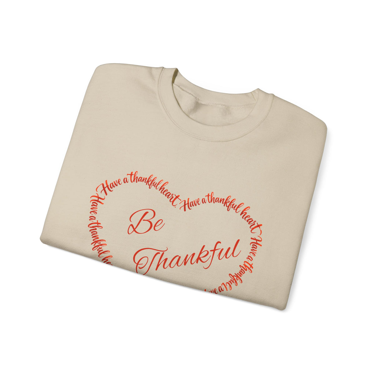 Be Thankful – Christian Thanksgiving Sweatshirt | 1 Thessalonians 5:18 | Faith-Inspired Heart Design-Unisex Heavy Blend™ Crewneck Sweatshirt