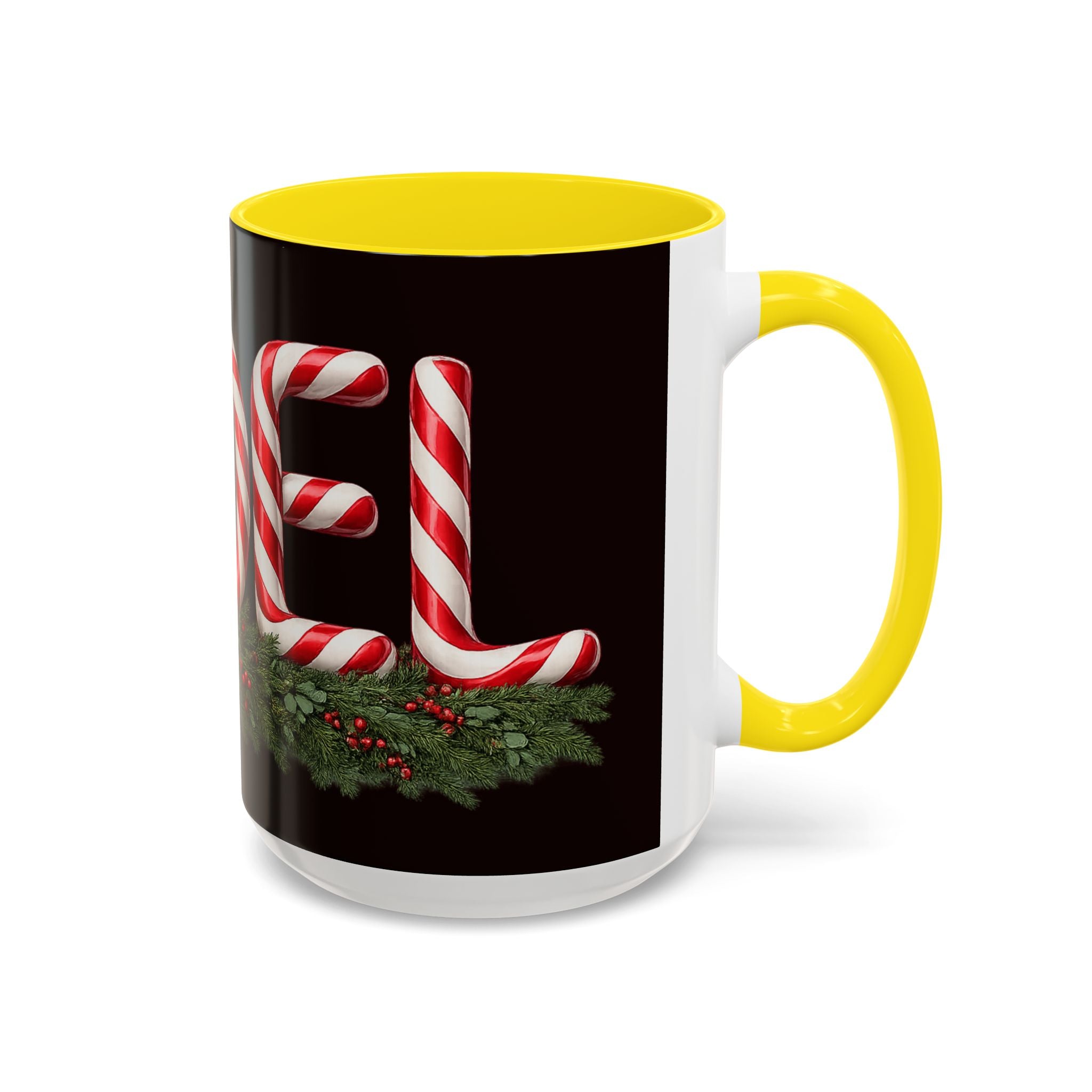 NOEL Candy Cane Christmas Mug – Festive Holiday Coffee Cup  (11, 15oz)