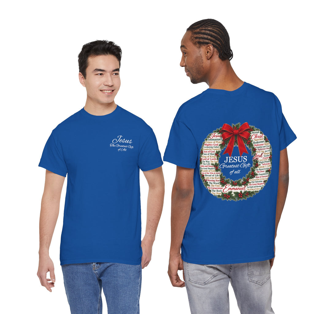 Jesus - Greatest Gift of All Christmas Wreath T-Shirt