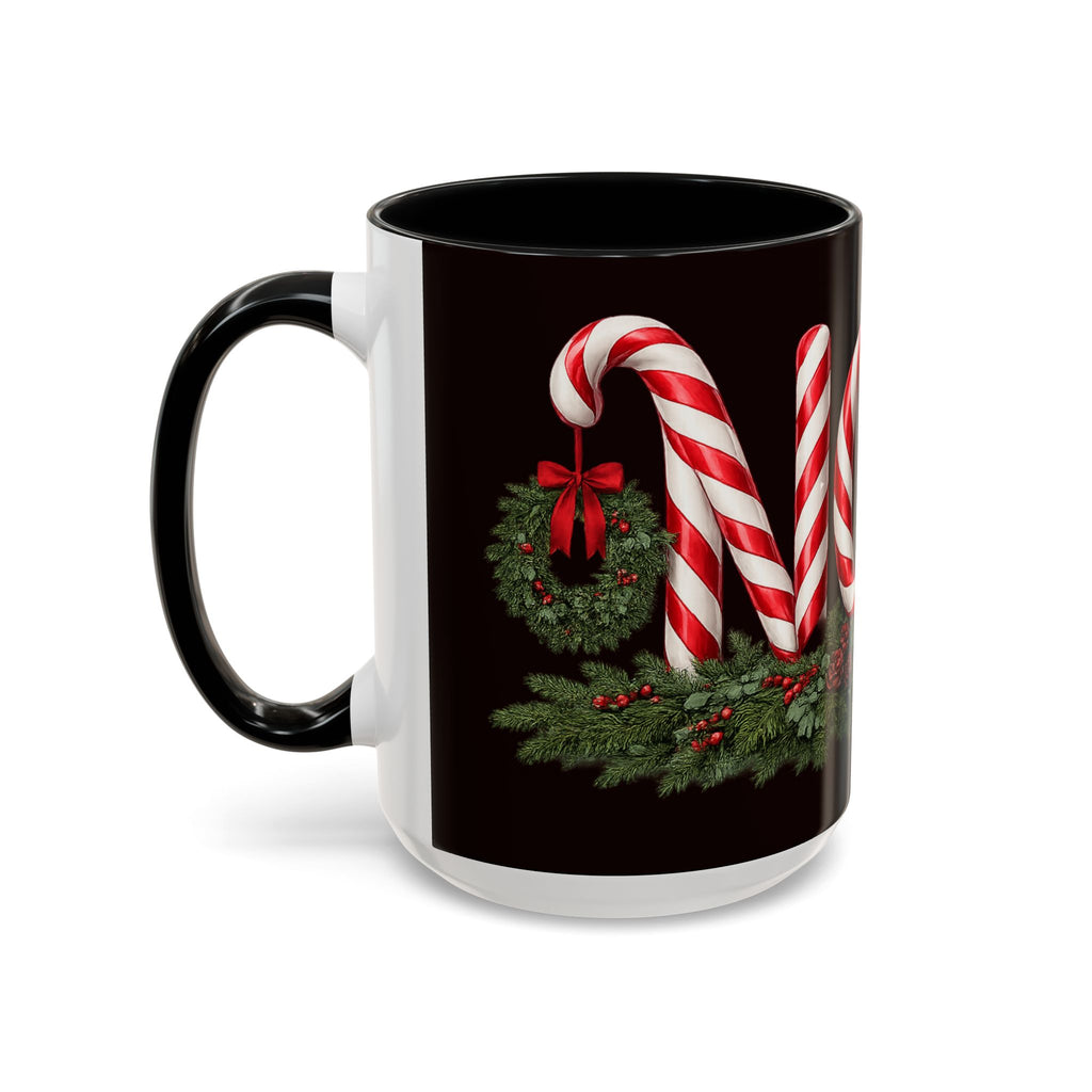 NOEL Candy Cane Christmas Mug – Festive Holiday Coffee Cup  (11, 15oz)