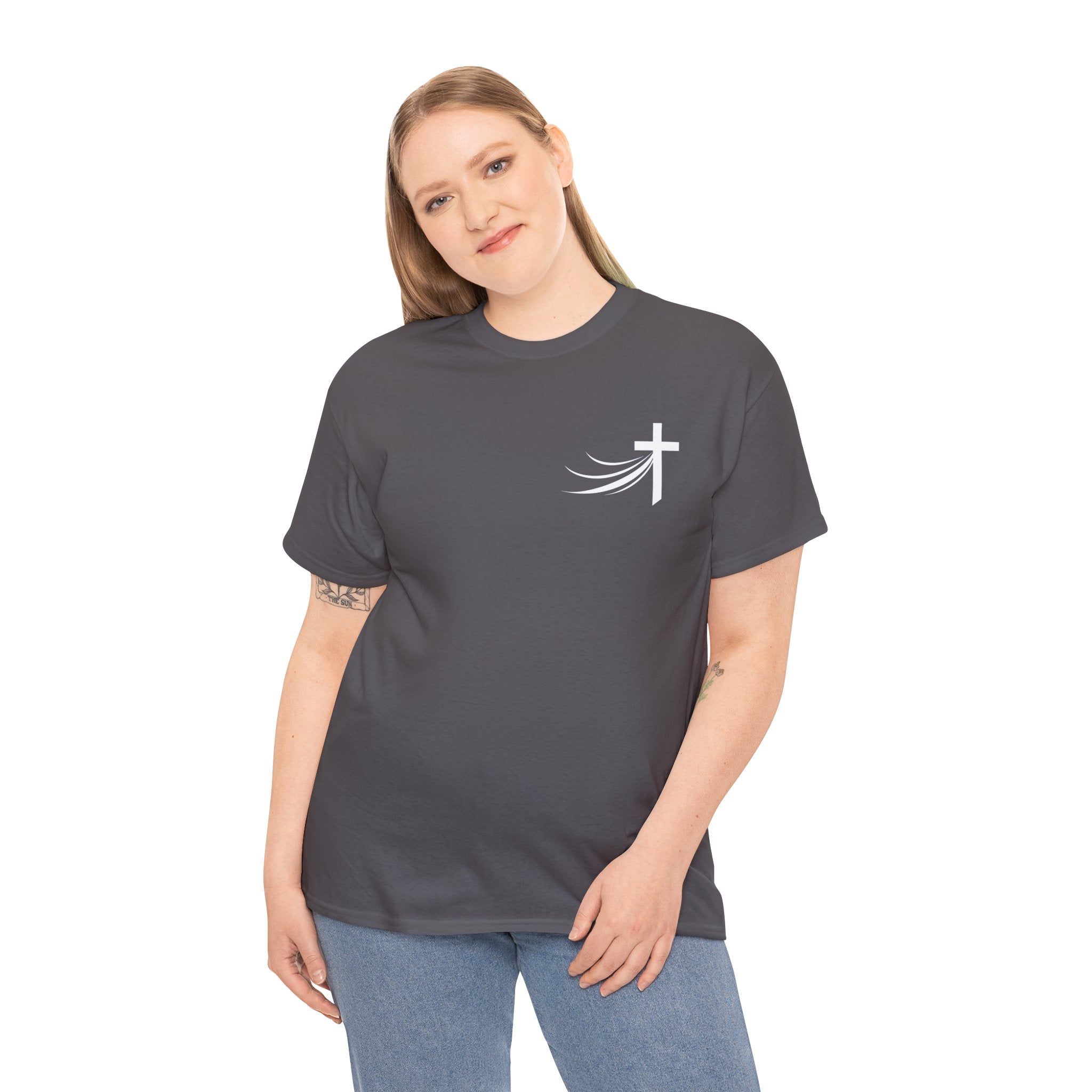 Christ Did It Christian T-Shirt – Cross & Swoosh Faith Tee