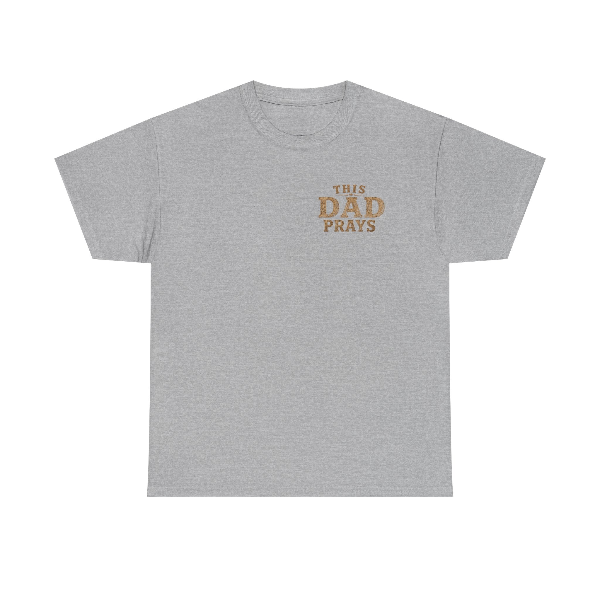 This Dad Prays Christian Outdoors T-Shirt – Faith, Family & Wilderness Sunset TeeUnisex Heavy Cotton Tee