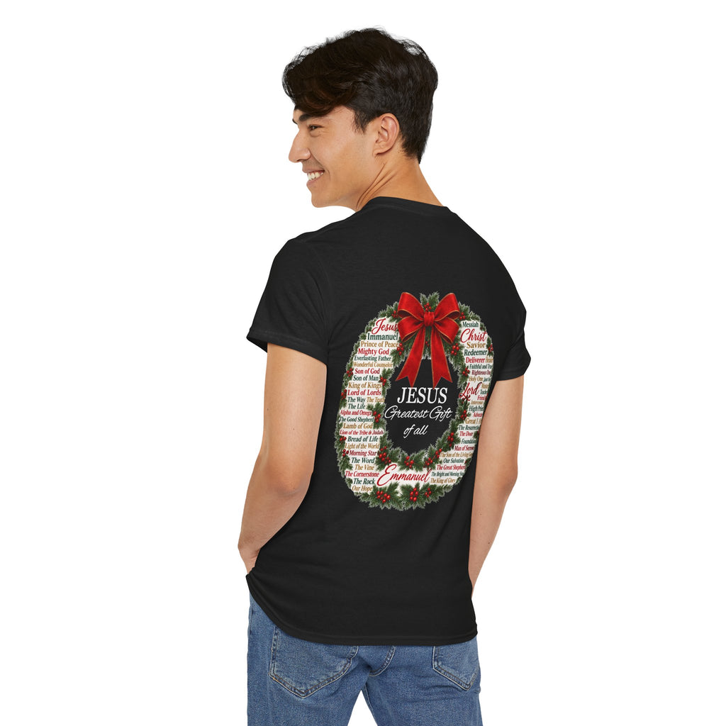 Jesus - Greatest Gift of All Christmas Wreath T-Shirt