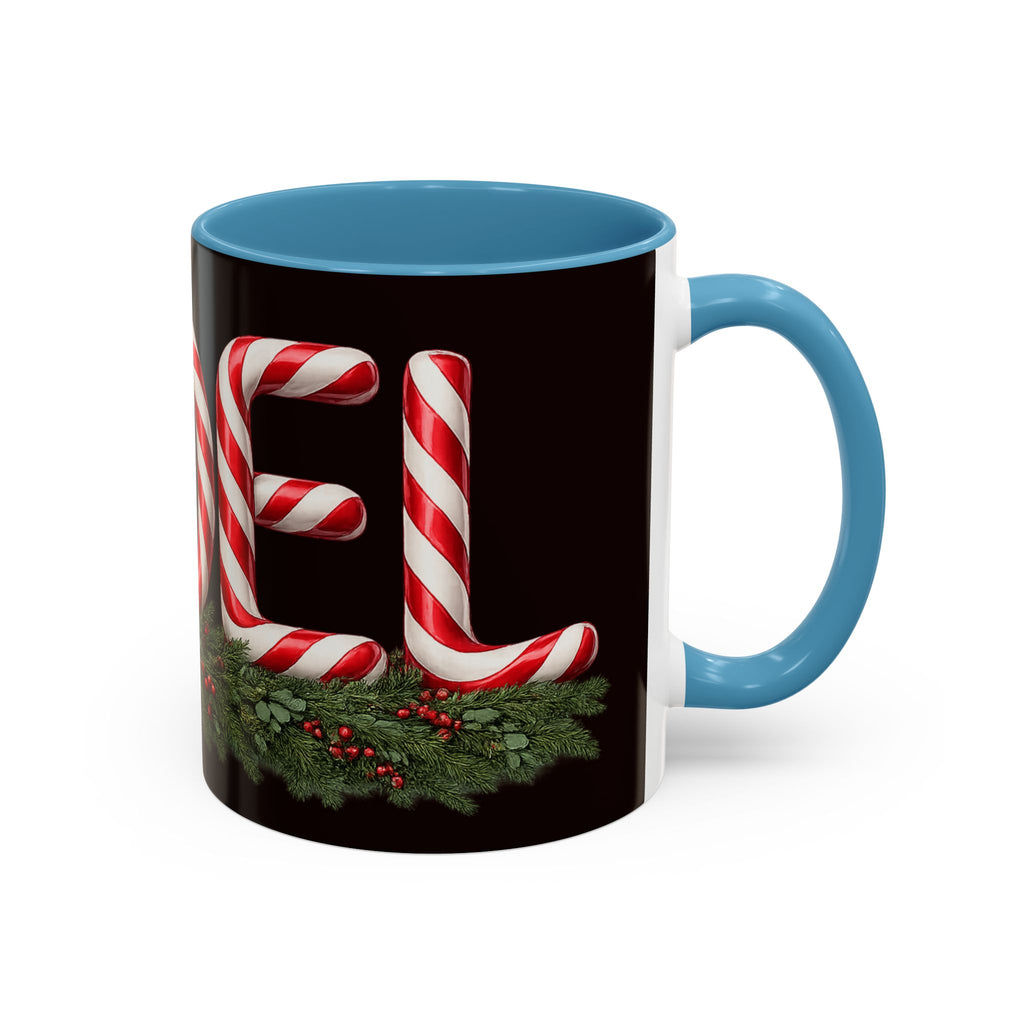 NOEL Candy Cane Christmas Mug – Festive Holiday Coffee Cup  (11, 15oz)