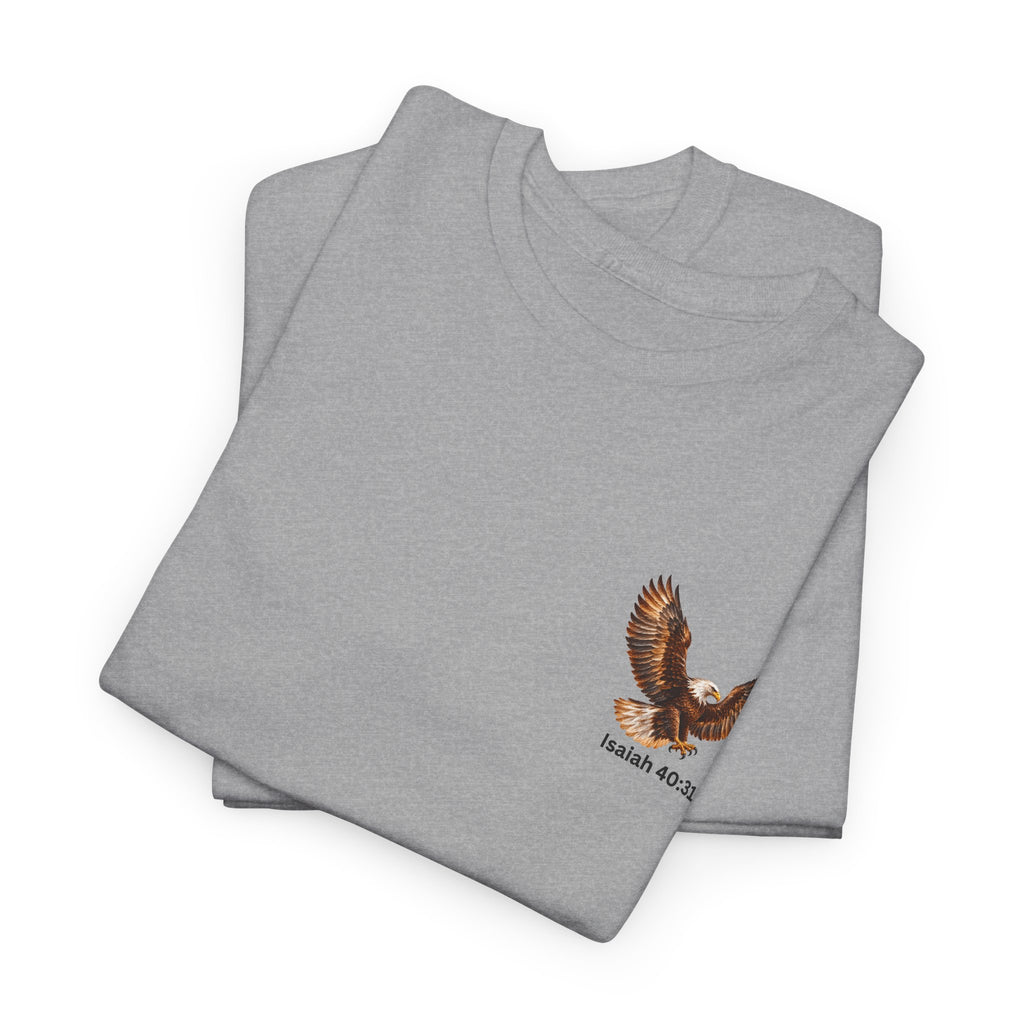 Rise Up on Wings Like Eagles – Isaiah 40:31 Christian Faith T-Shirt-Unisex Heavy Cotton Tee