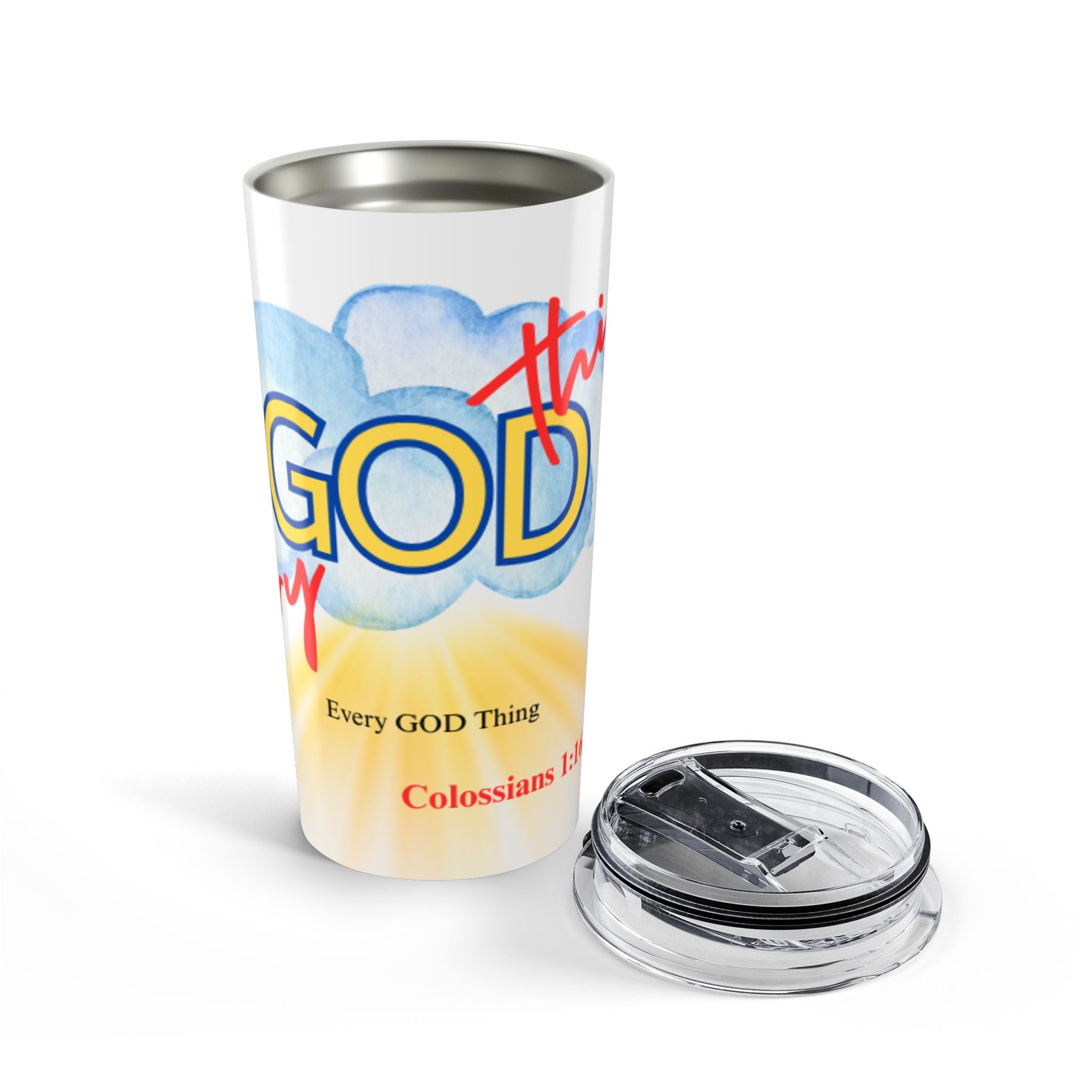 Every God Thing Christian Inspirational Tumbler – Faith-Based Travel Cup with Straw Tumbler 20oz