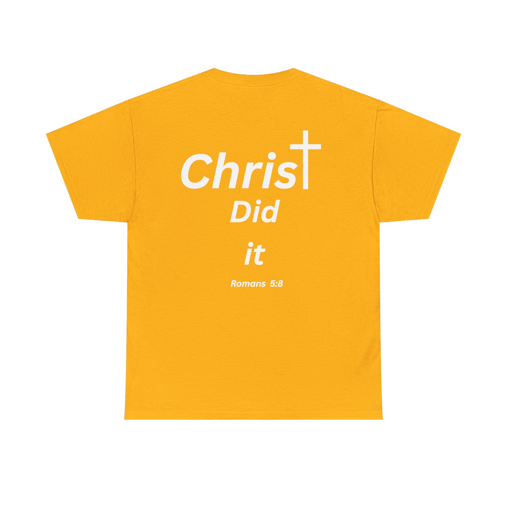 Christ Did It Christian T-Shirt – Cross & Swoosh Faith Tee