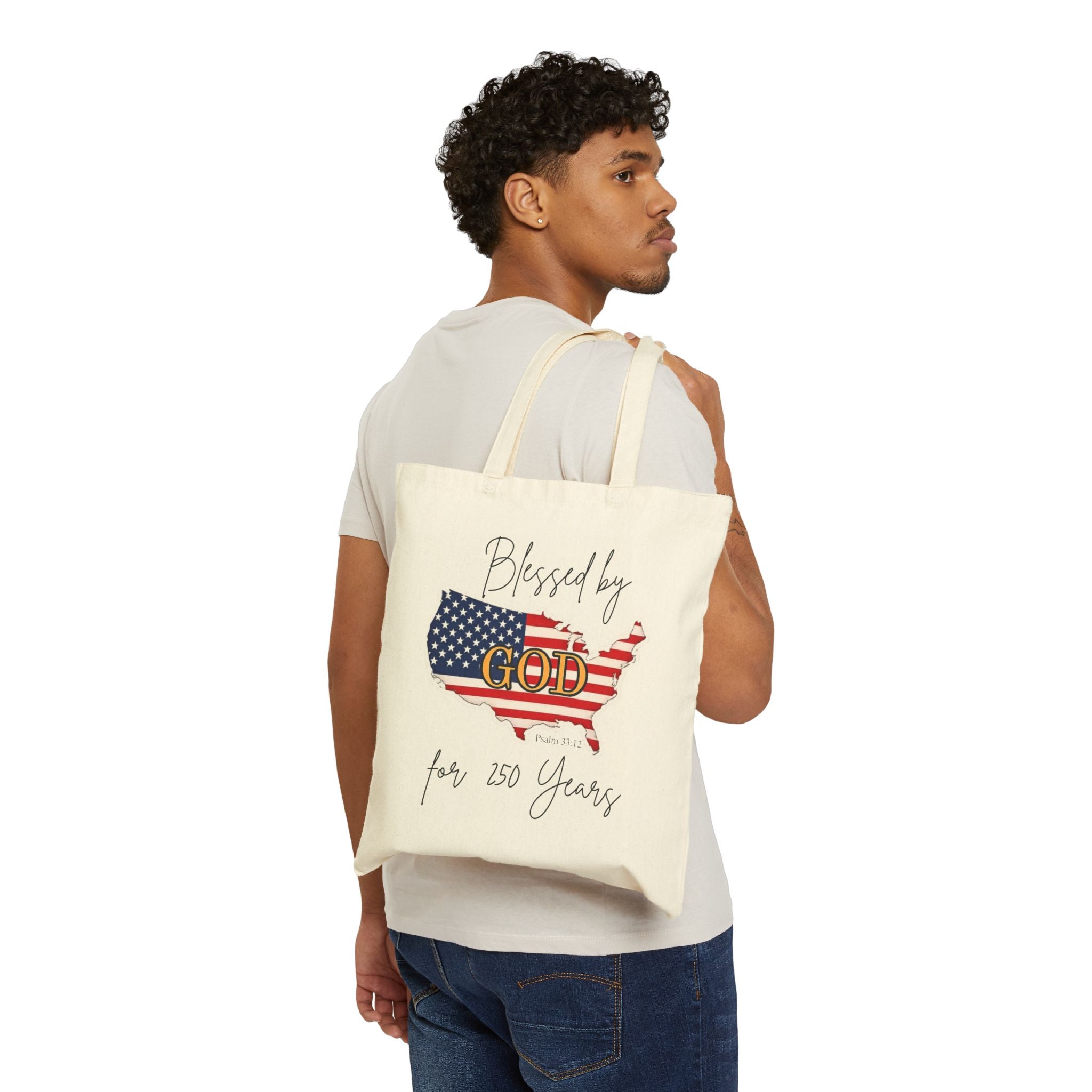 Blessed by God- 250 Years Patriotic Tote Bag