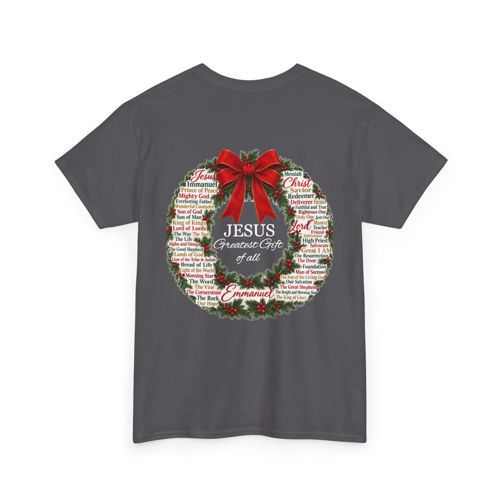 Jesus - Greatest Gift of All Christmas Wreath T-Shirt