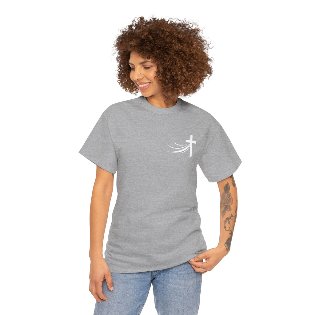 Christ Did It Christian T-Shirt – Cross & Swoosh Faith Tee