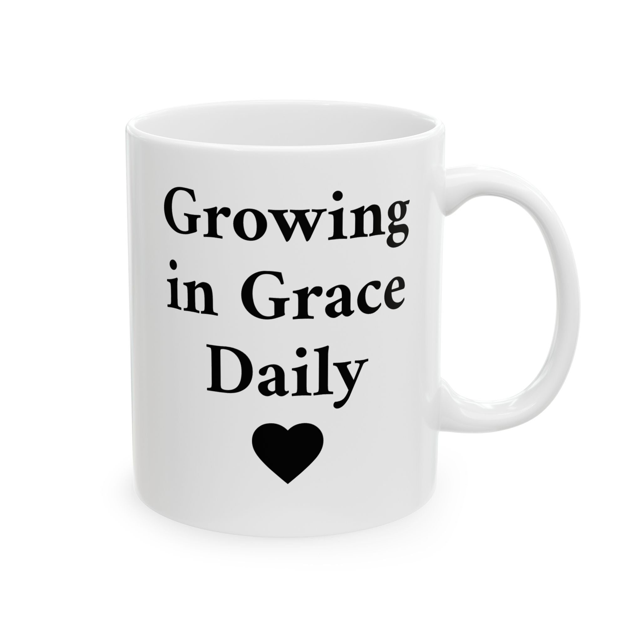 Growing in Grace Daily Christian – Faith-Inspired Ceramic Mug, (11oz, 15oz)