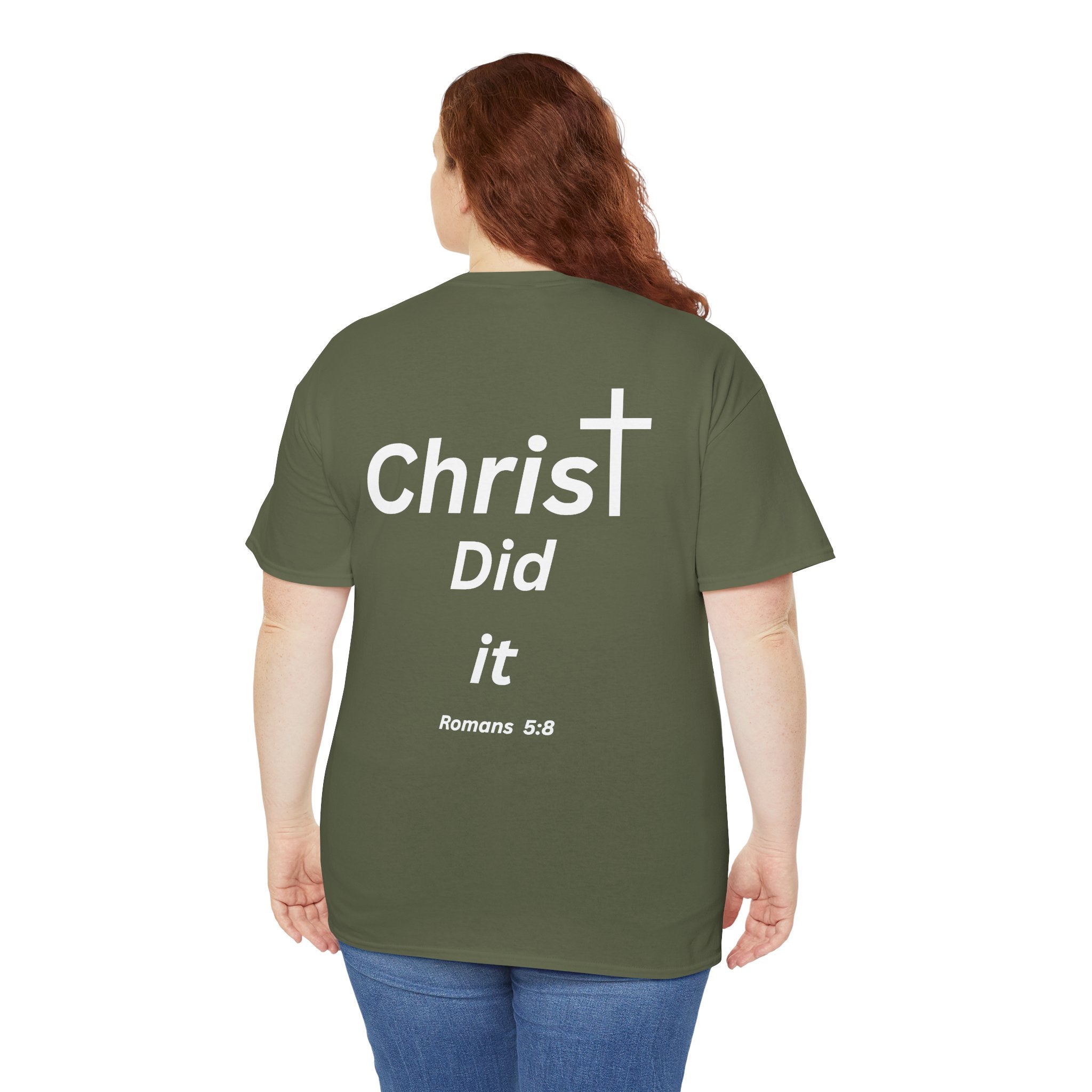 Christ Did It Christian T-Shirt – Cross & Swoosh Faith Tee