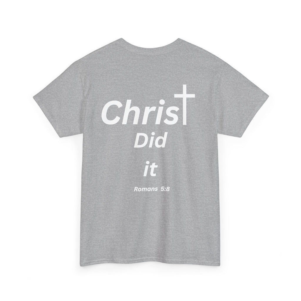 Christ Did It Christian T-Shirt – Cross & Swoosh Faith Tee