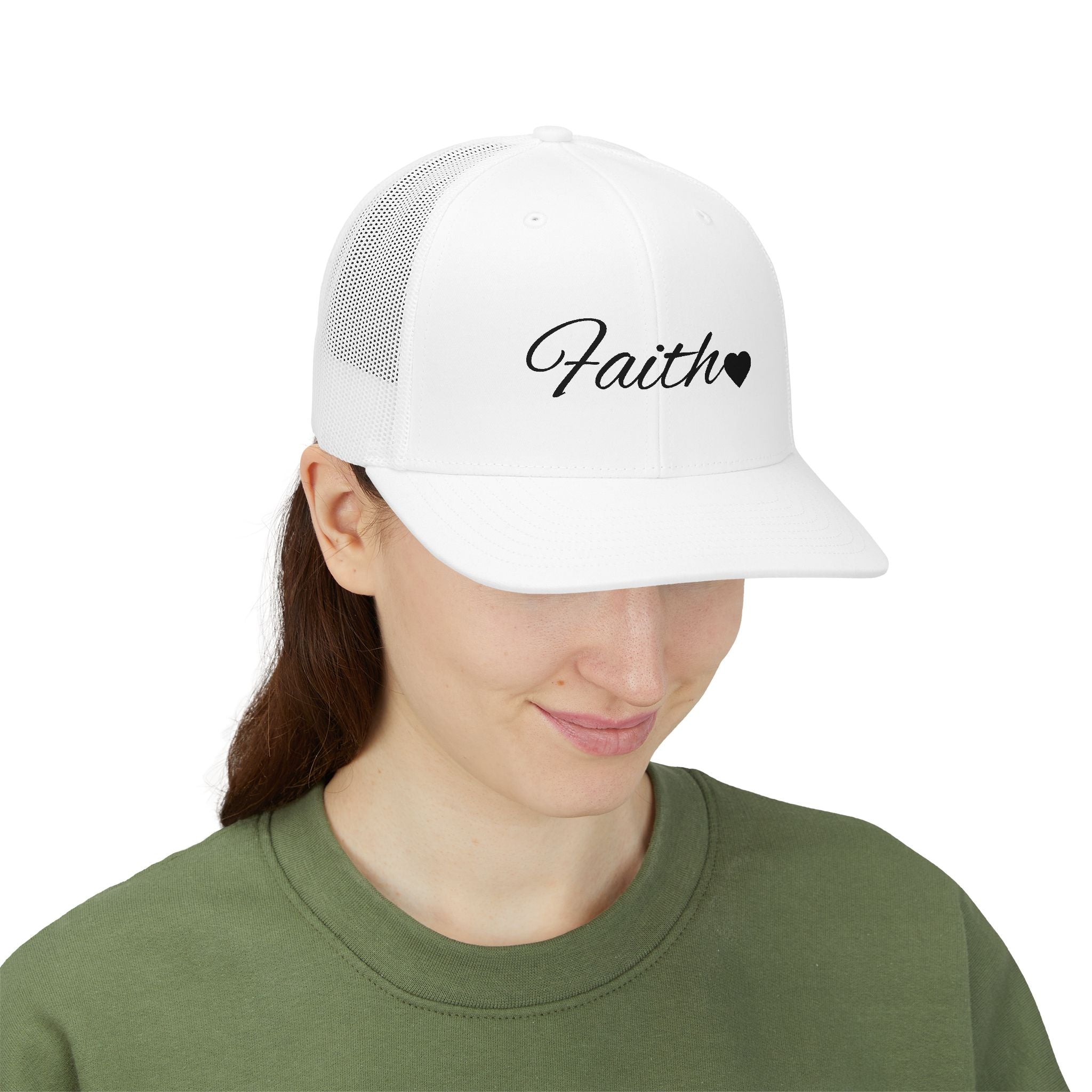 Faith Heart Classic Trucker Hat – Christian Inspirational Cap