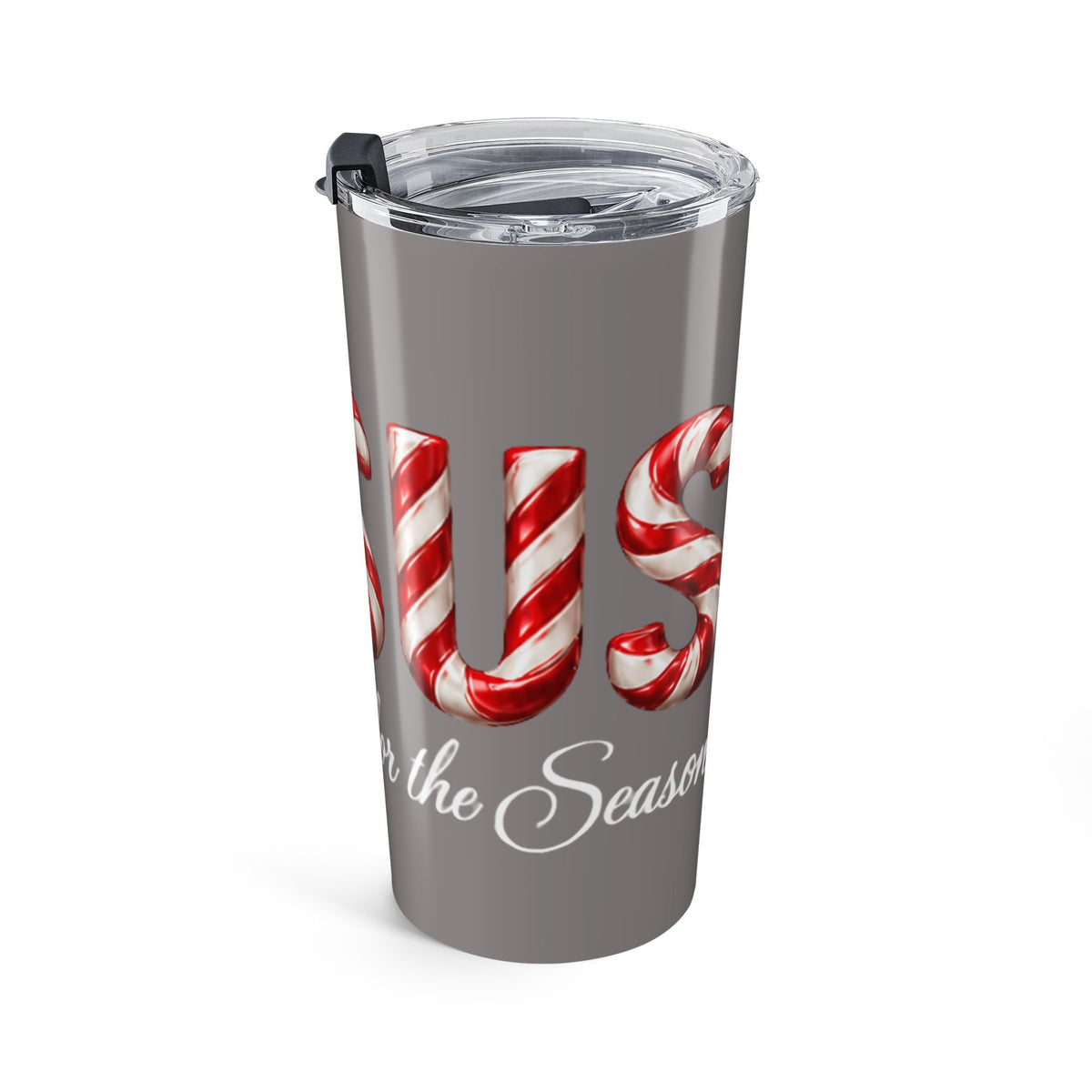 Jesus Is the Reason for the Season Christmas Tumbler Gray– Candy Cane Design Tumbler 20oz