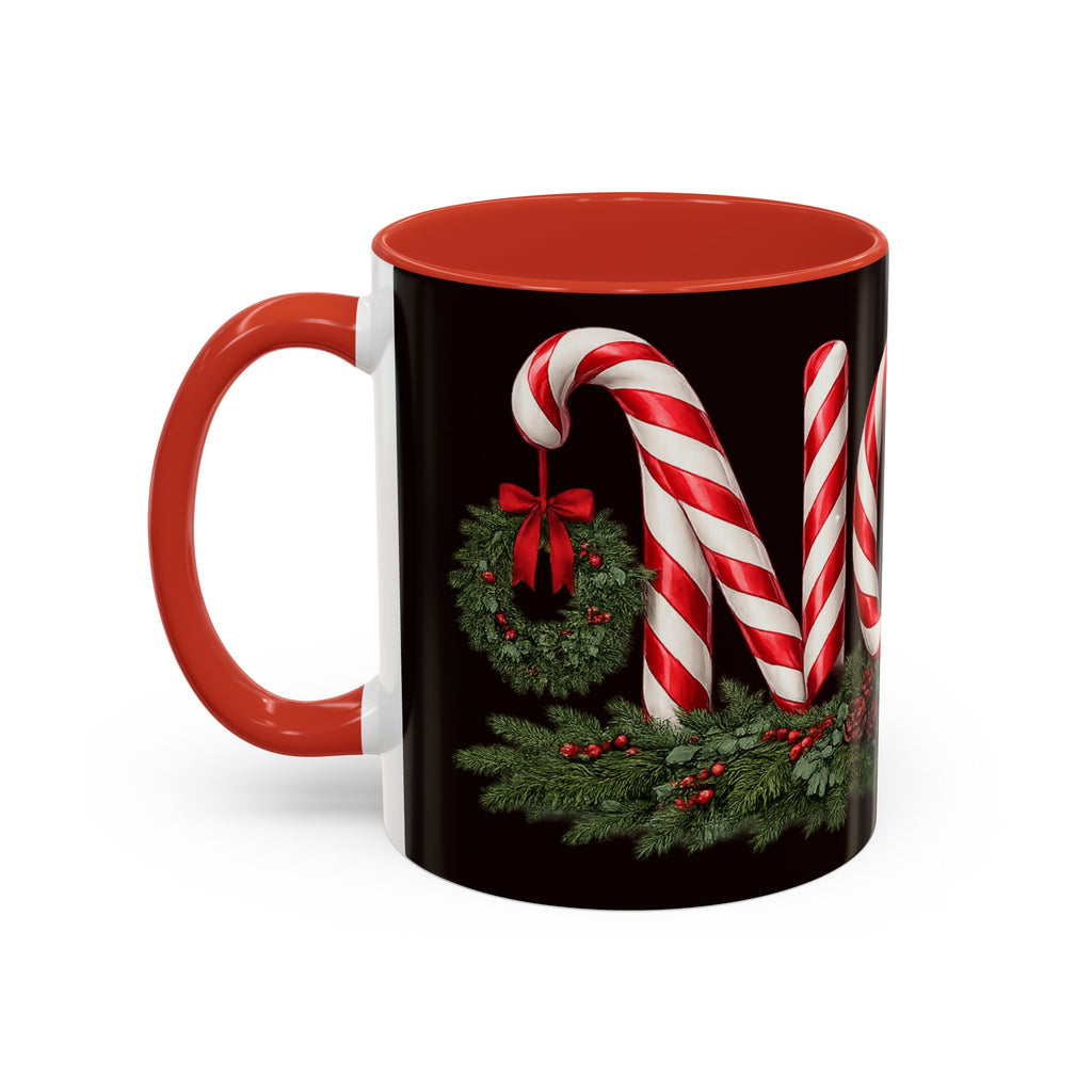 NOEL Candy Cane Christmas Mug – Festive Holiday Coffee Cup  (11, 15oz)