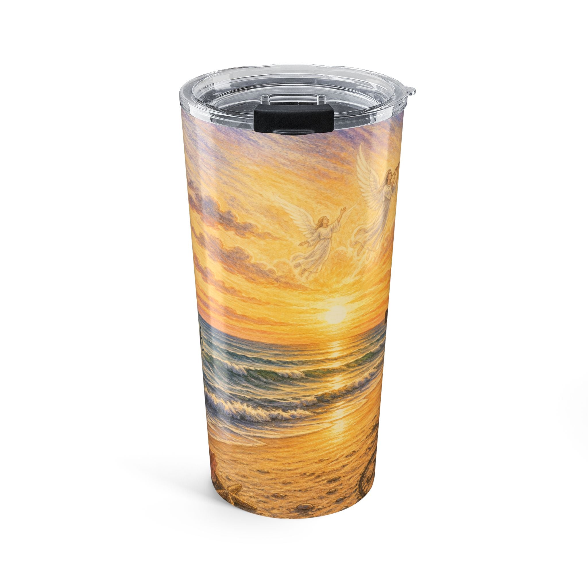 Beach Faith Christian Sunset Tumbler – Inspirational Scripture Tumbler 20oz