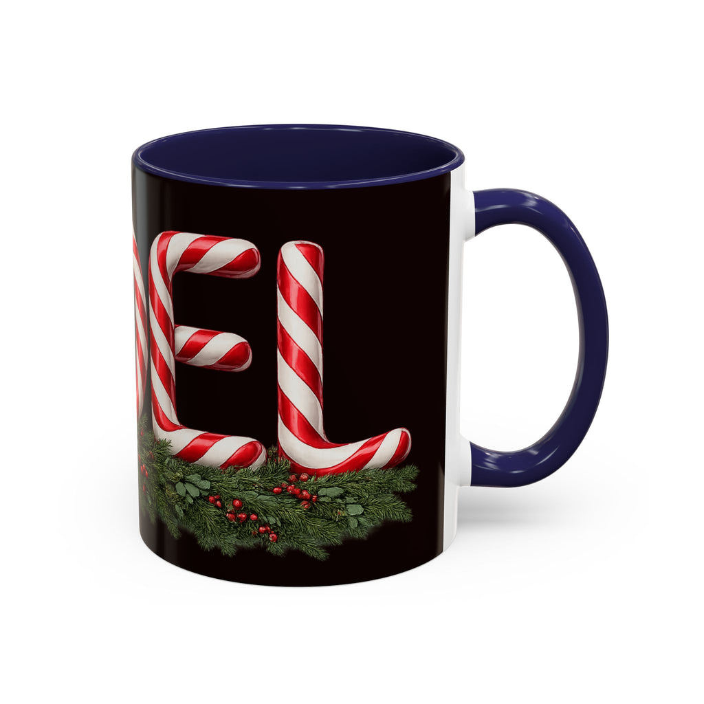 NOEL Candy Cane Christmas Mug – Festive Holiday Coffee Cup  (11, 15oz)