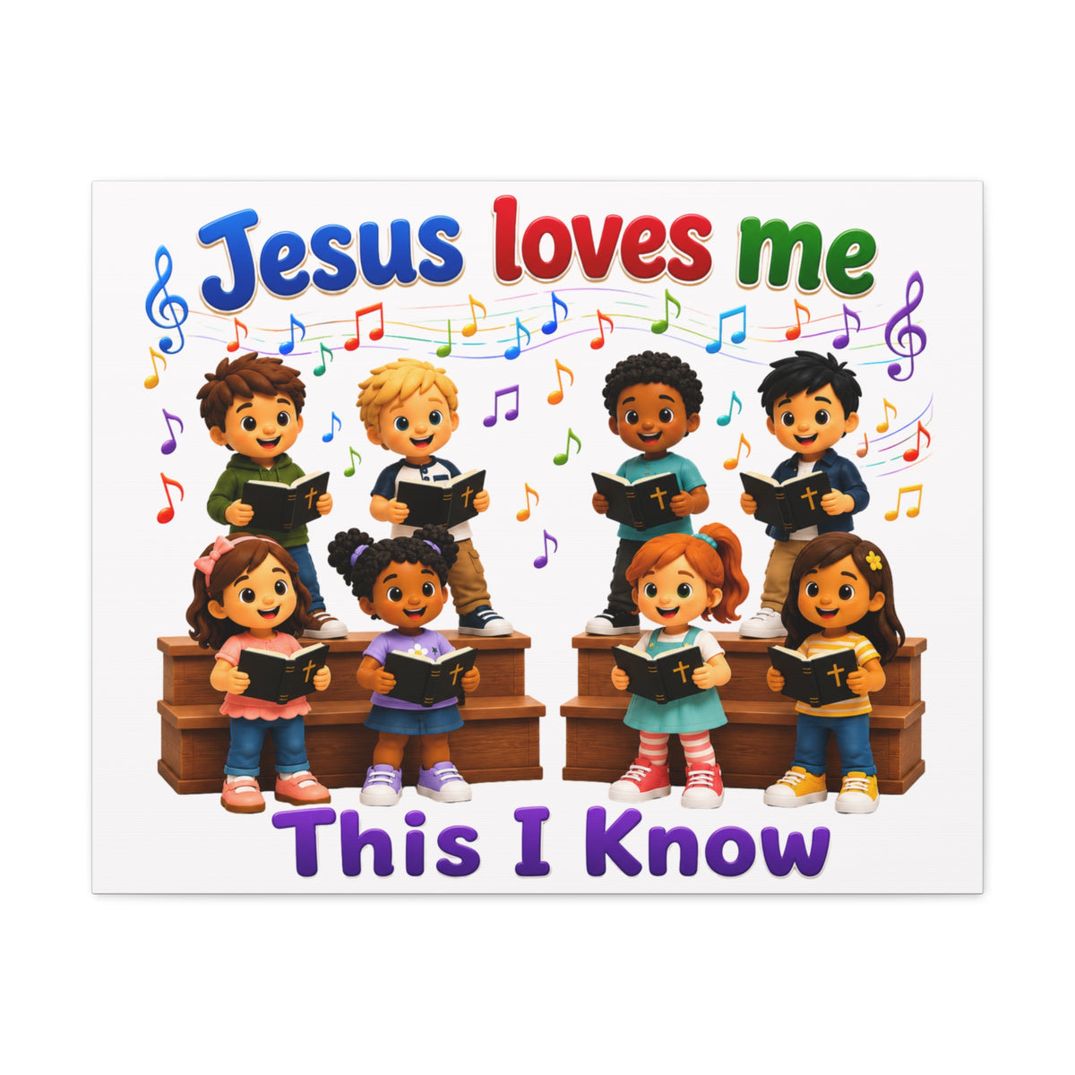 Jesus Loves Me This I Know Children's Choir Canvas Wall Art