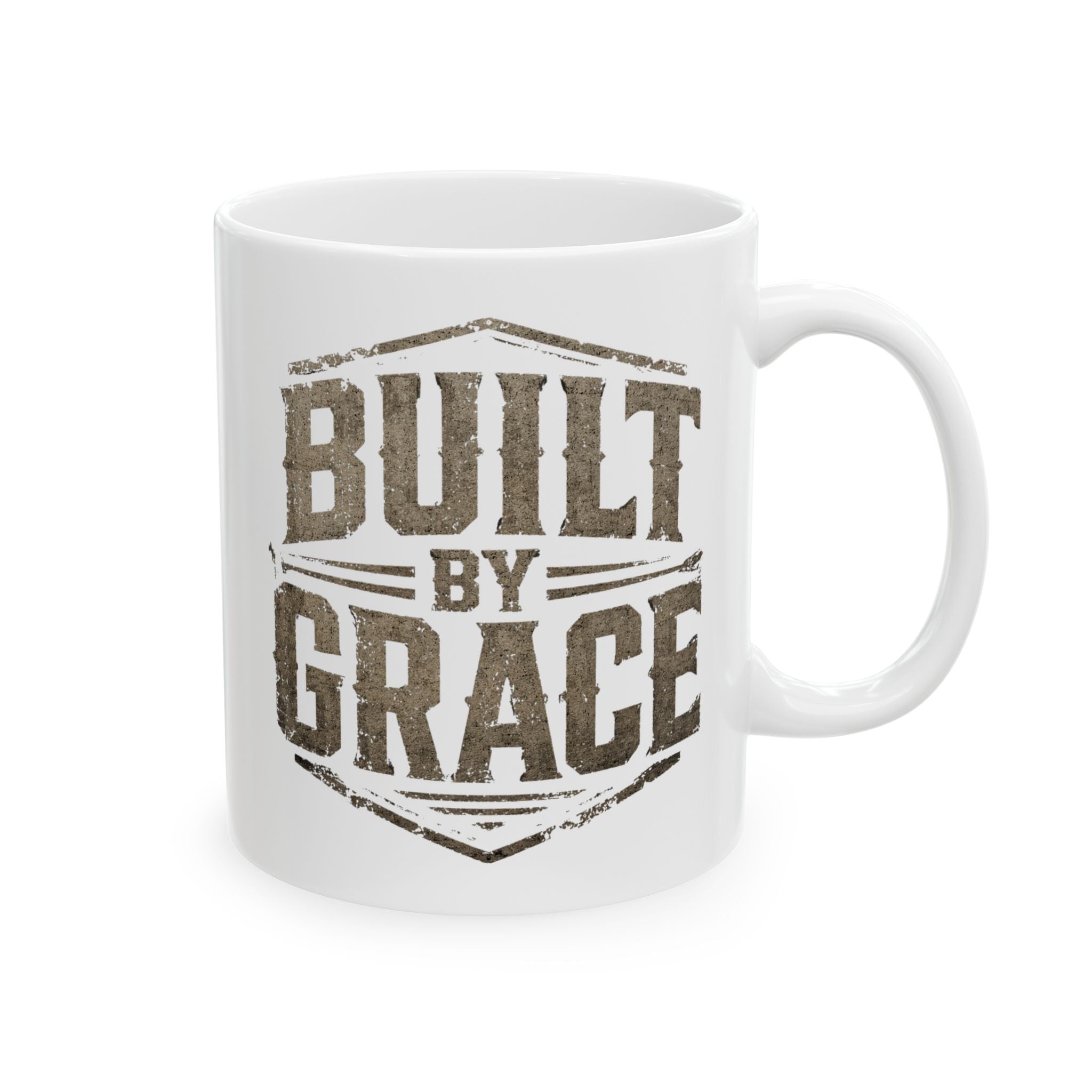 Built By Grace Christian Coffee Mug – Faith Based Ceramic Mug  (11oz, 15oz)