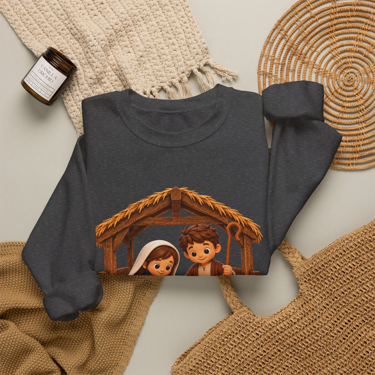 A Savior Is Born Nativity Christmas Heavy Blend™ Crewneck Sweatshirt