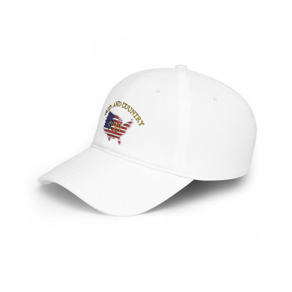 God and Country Embroidered Patriotic Christian Hat – USA Flag Faith Low Profile Baseball Cap