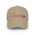 Faith Heart Embroidered Christian Cap – inspirational with Pink Script Design Low Profile Baseball Cap