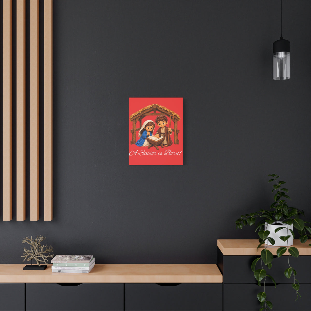 A Savior Is Born Nativity Christmas Canvas Wall Art, Matte Canvas, Stretched, 1.25"