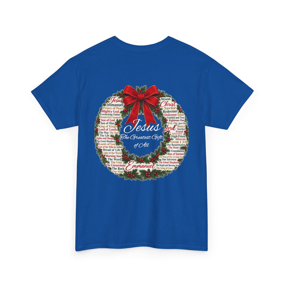 Christmas Wreath Christian Heavy Cotton Tee
