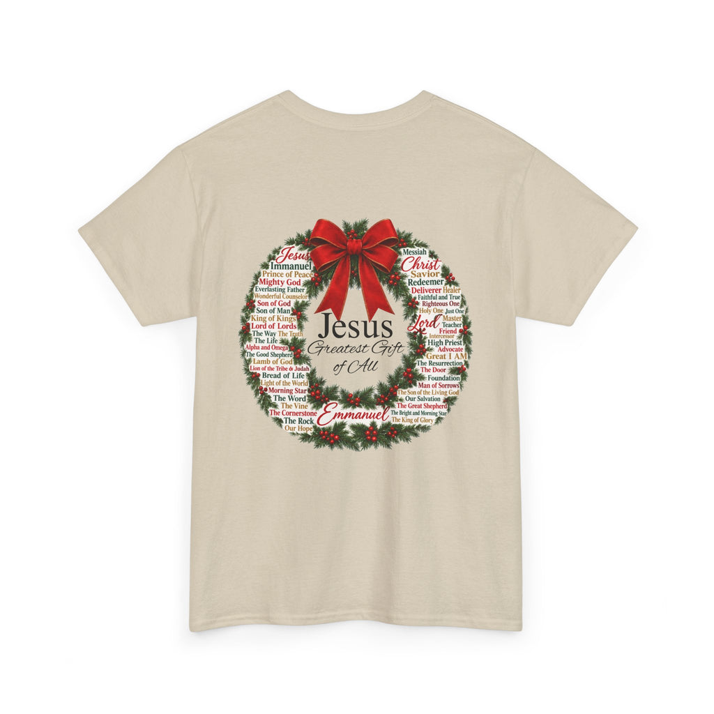 Jesus - Greatest Gift of All Christmas Wreath T-Shirt