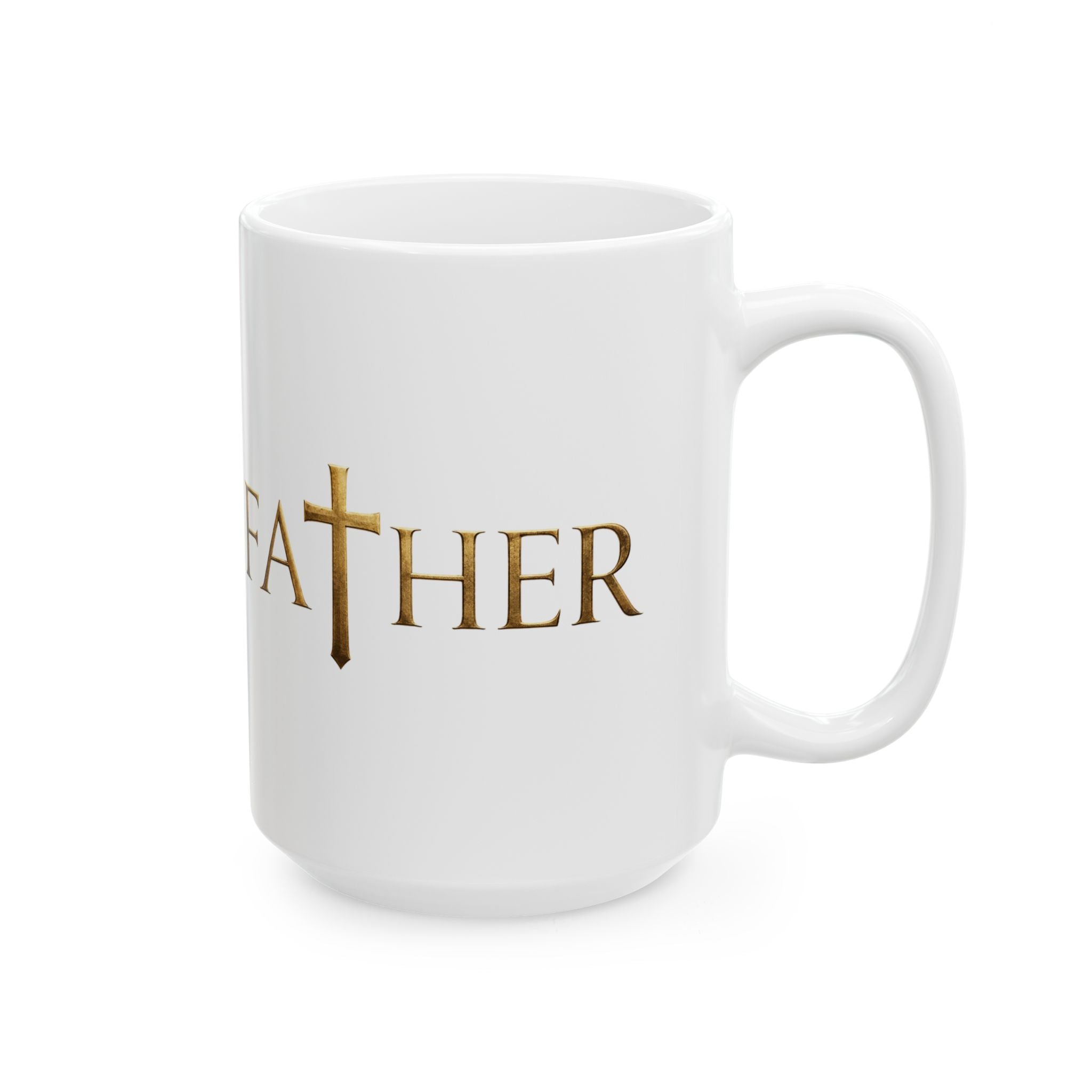 Faith Christian Cross Minimalist Inspirational Design Ceramic Mug, (11oz, 15oz)