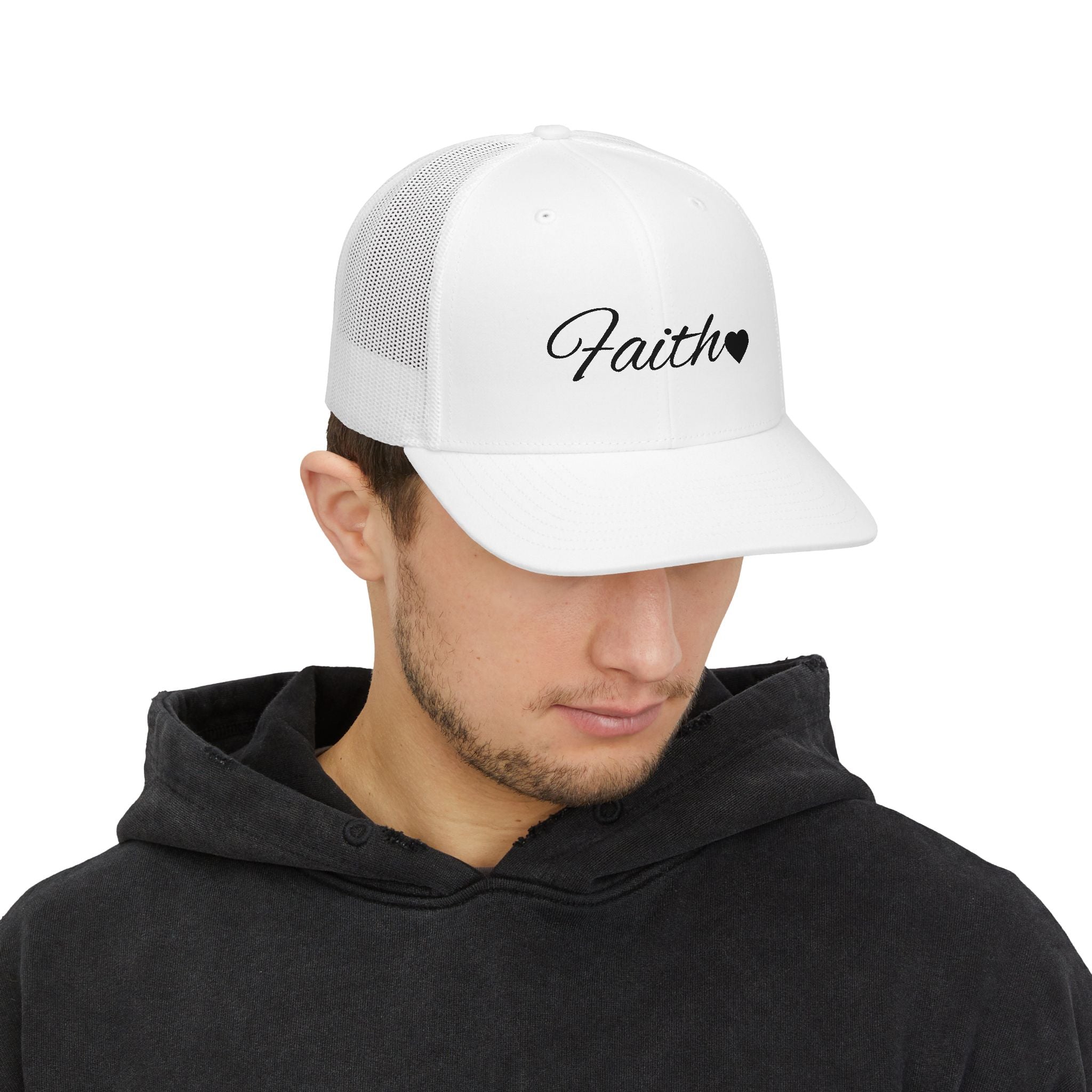 Faith Heart Classic Trucker Hat – Christian Inspirational Cap