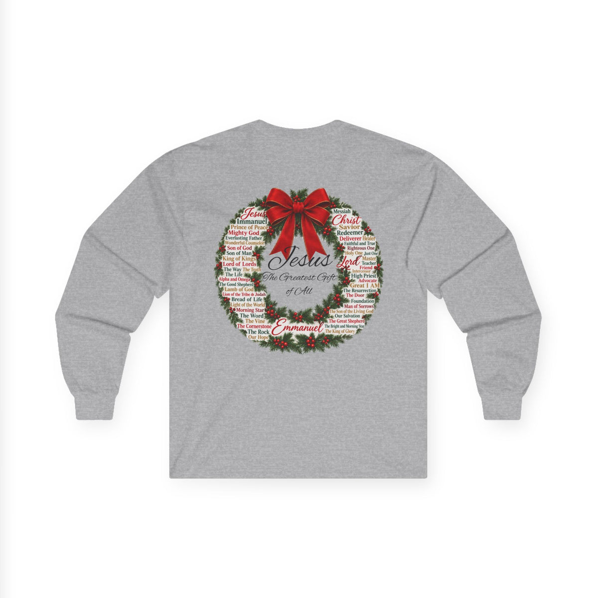 Christmas Wreath Christian Ultra Cotton Long Sleeve Tee