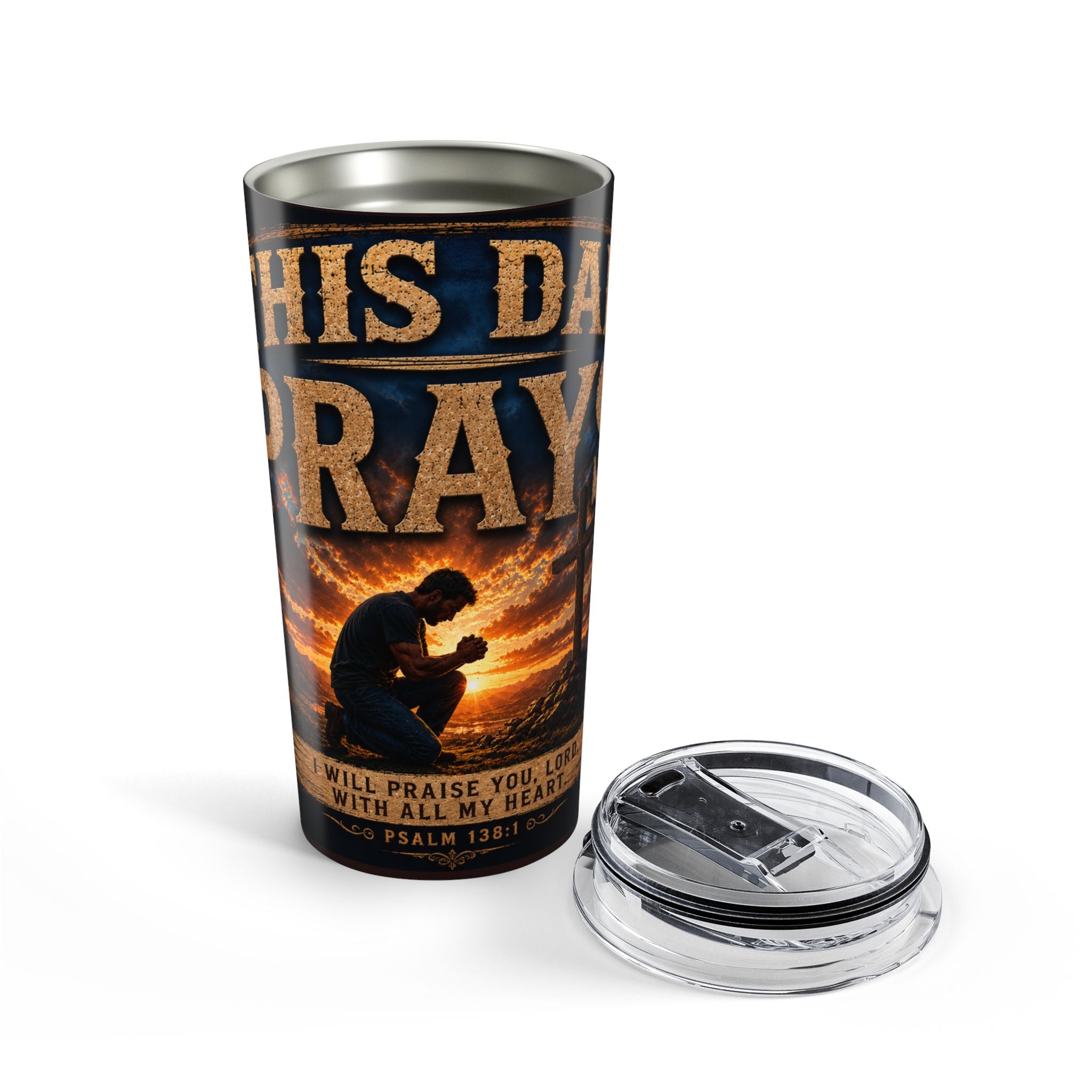 Faithful Father 20oz Christian Tumbler – Inspirational Faith Based Travel Tumbler 20oz