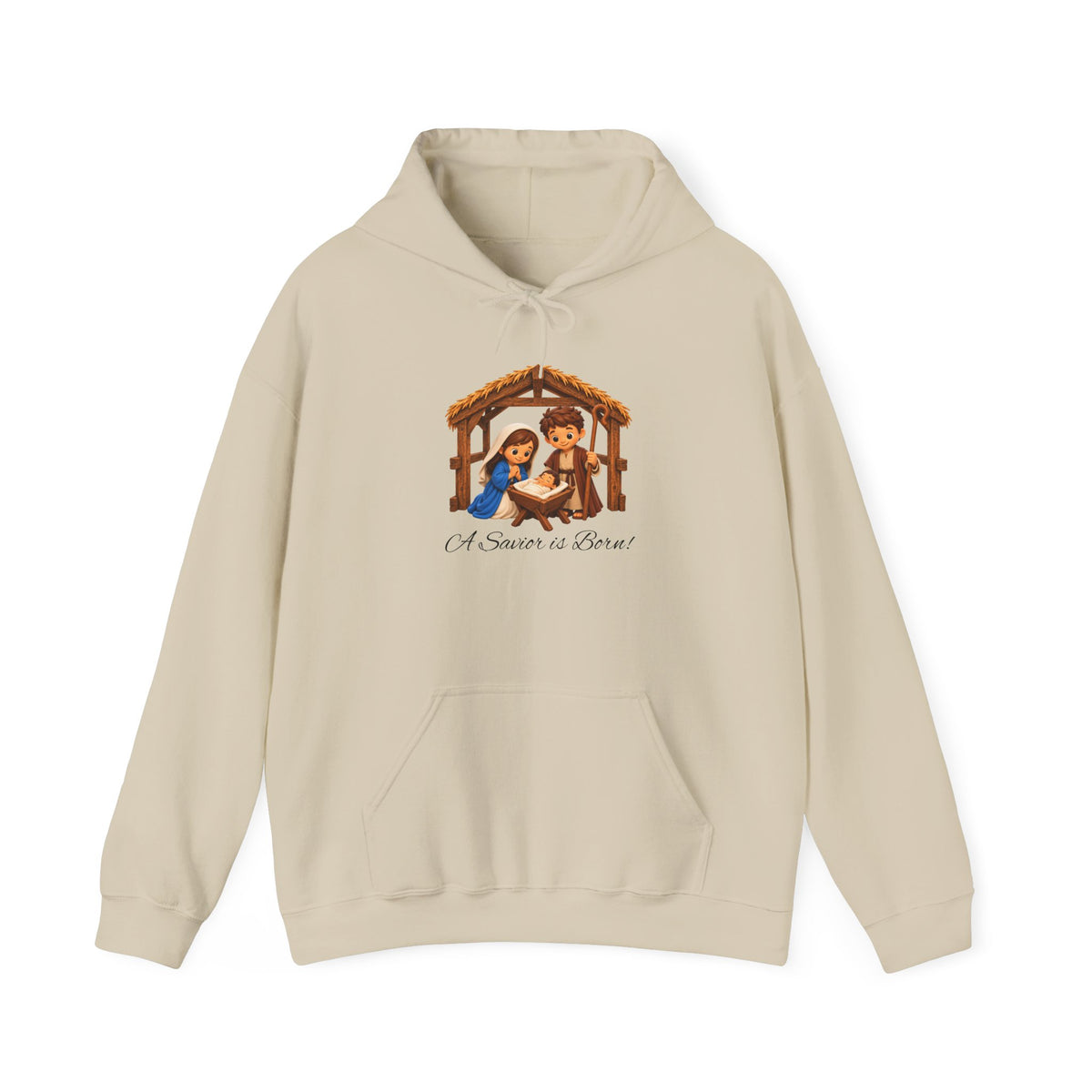A Savior Is Born Nativity Christmas Heavy Blend™ Hooded Sweatshirt