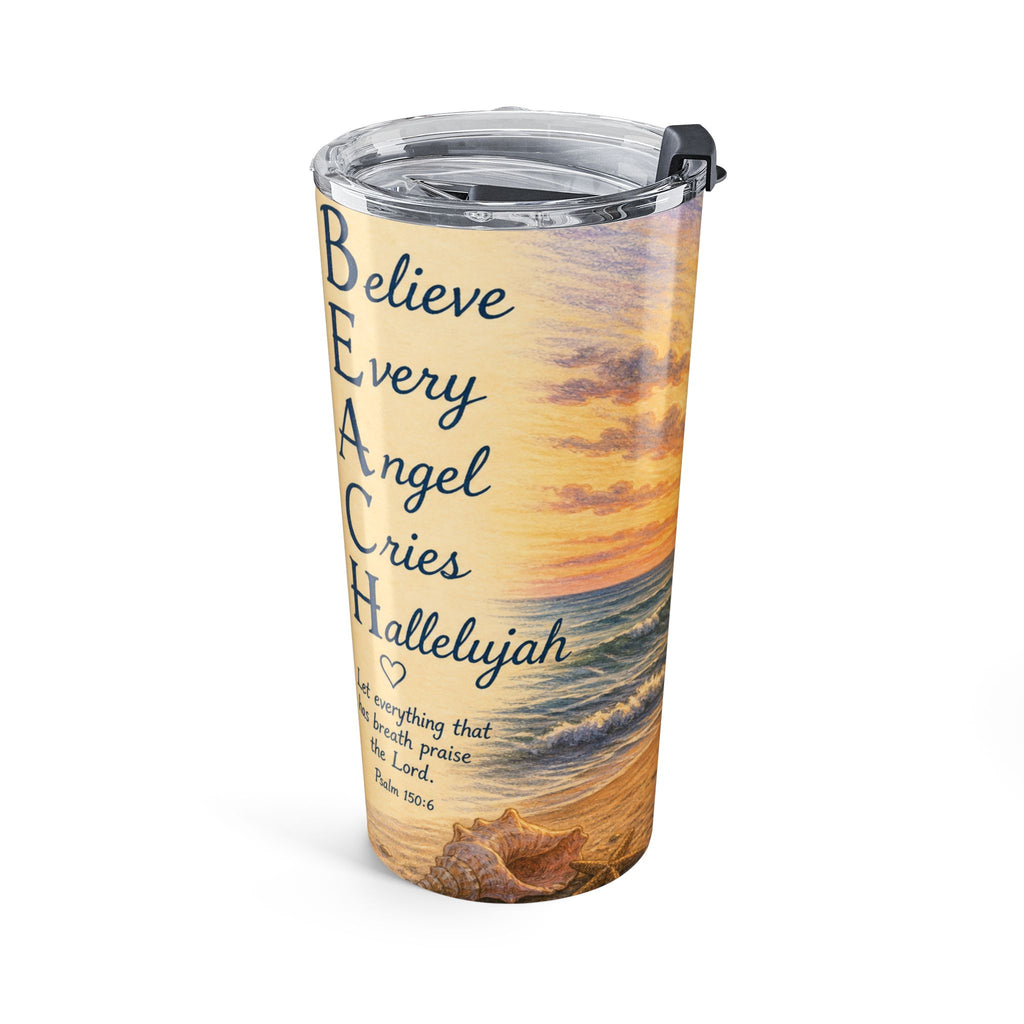 Beach Faith Christian Sunset Tumbler – Inspirational Scripture Tumbler 20oz