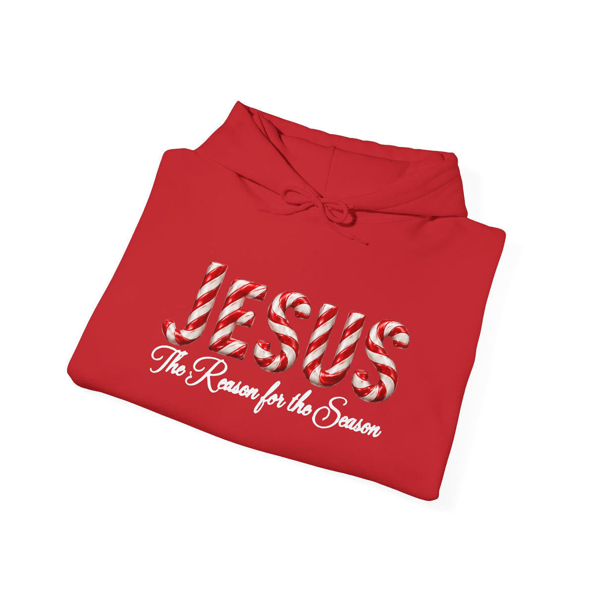 Jesus Is the Reason for the Season – Candy Cane Christmas Christian Hoodie-Unisex Heavy Blend™ Hooded Sweatshirt