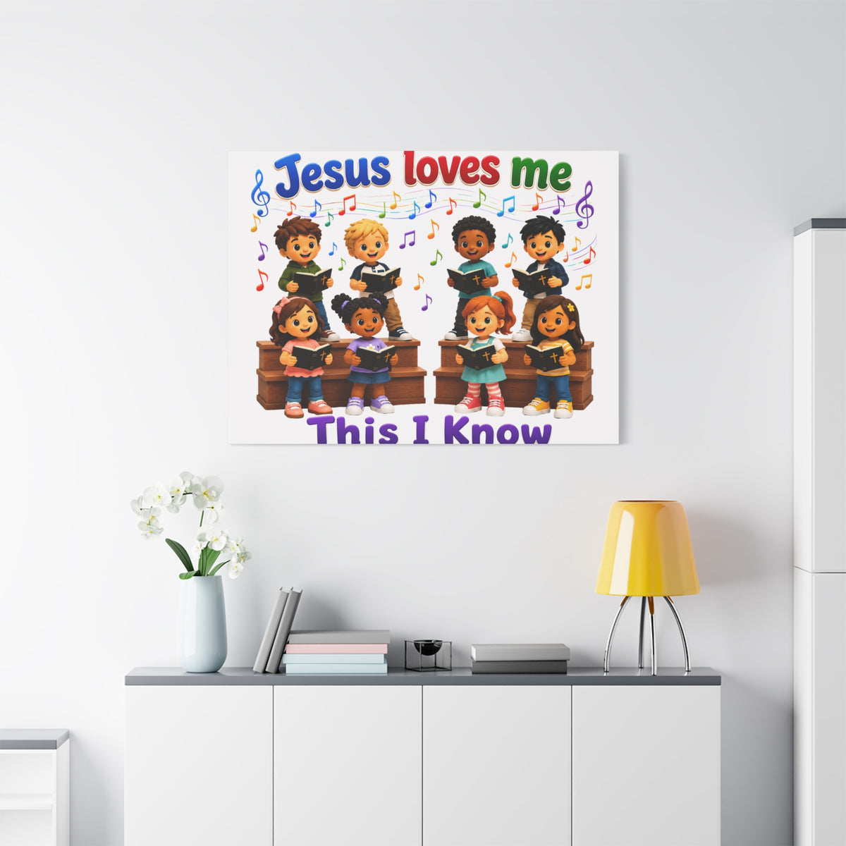 Jesus Loves Me This I Know Children's Choir Canvas Wall Art