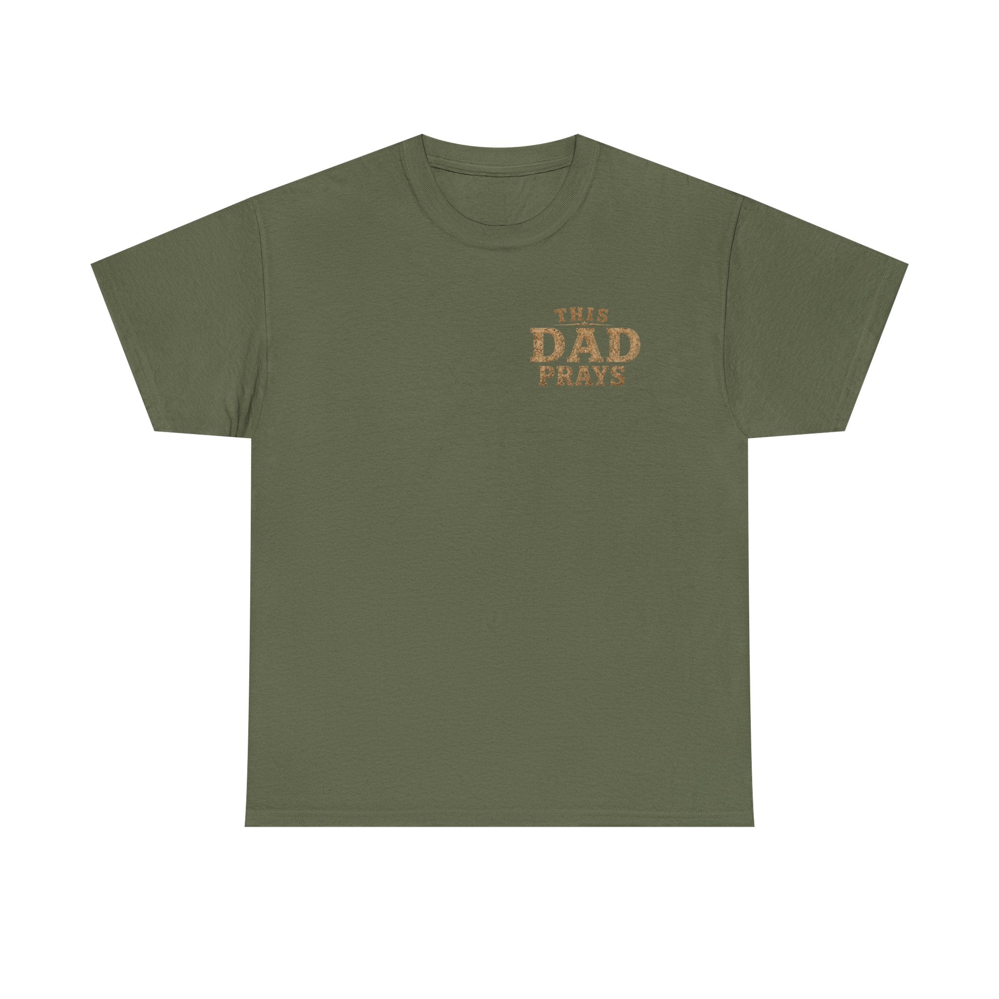 This Dad Prays Christian Outdoors T-Shirt – Faith, Family & Wilderness Sunset TeeUnisex Heavy Cotton Tee