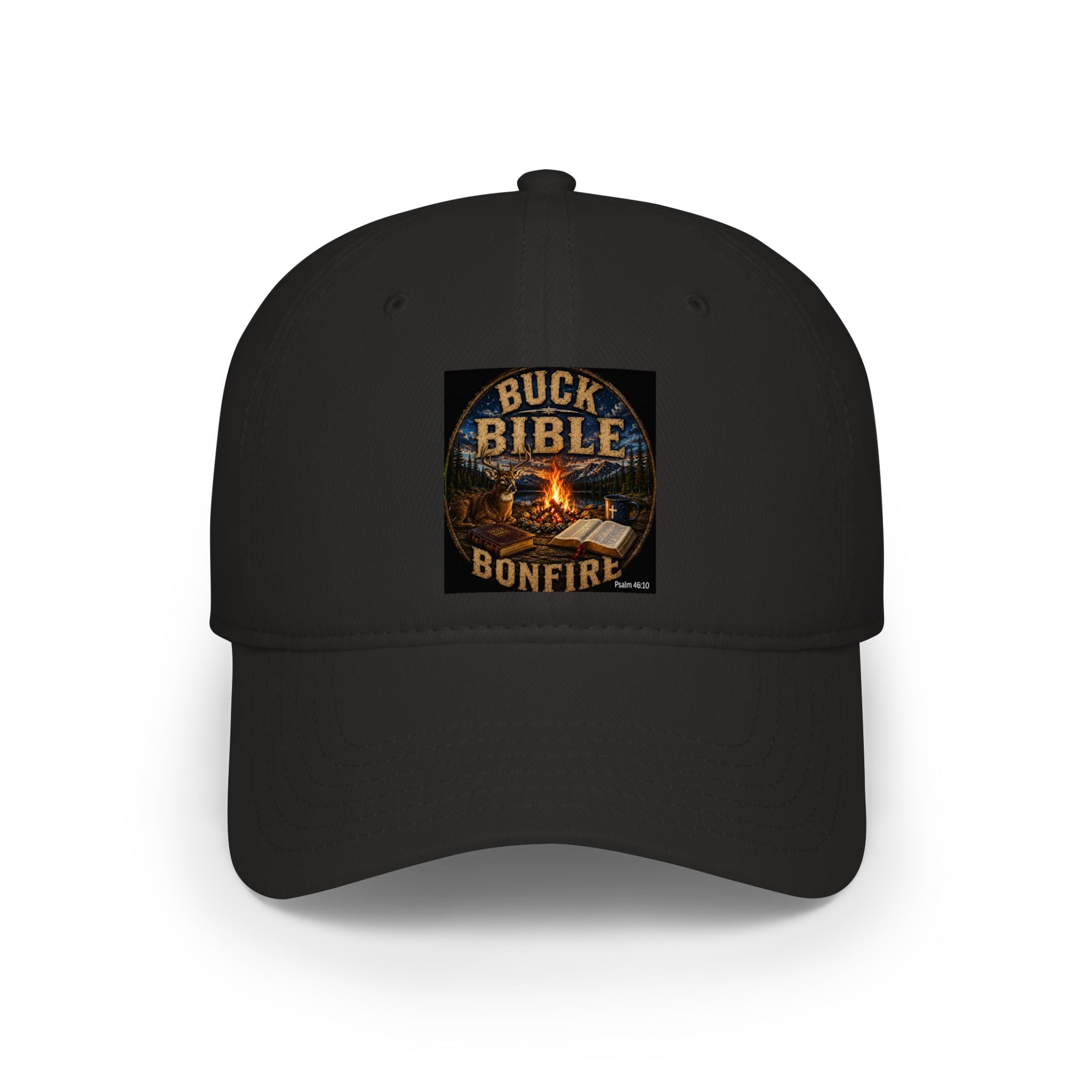 Buck Bible Bonfire Christian Baseball Cap – Faith Based Outdoor Dad  Low Profile Baseball Cap