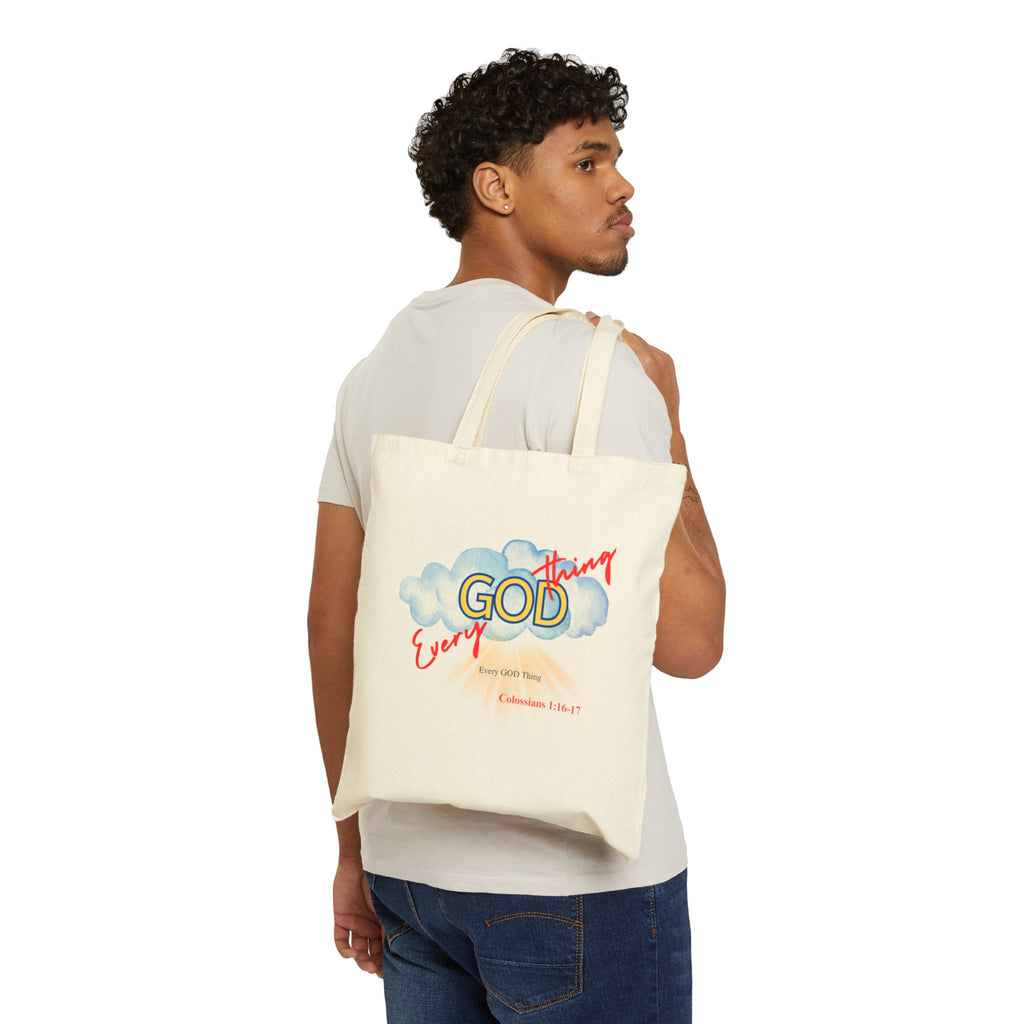 Every God Thing Inspirational Canvas Tote Bag – Christian Faith Reusable Carryall