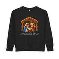 A Savior Is Born Kids Christmas – Nativity Christian Shirt Toddler Sweatshirt