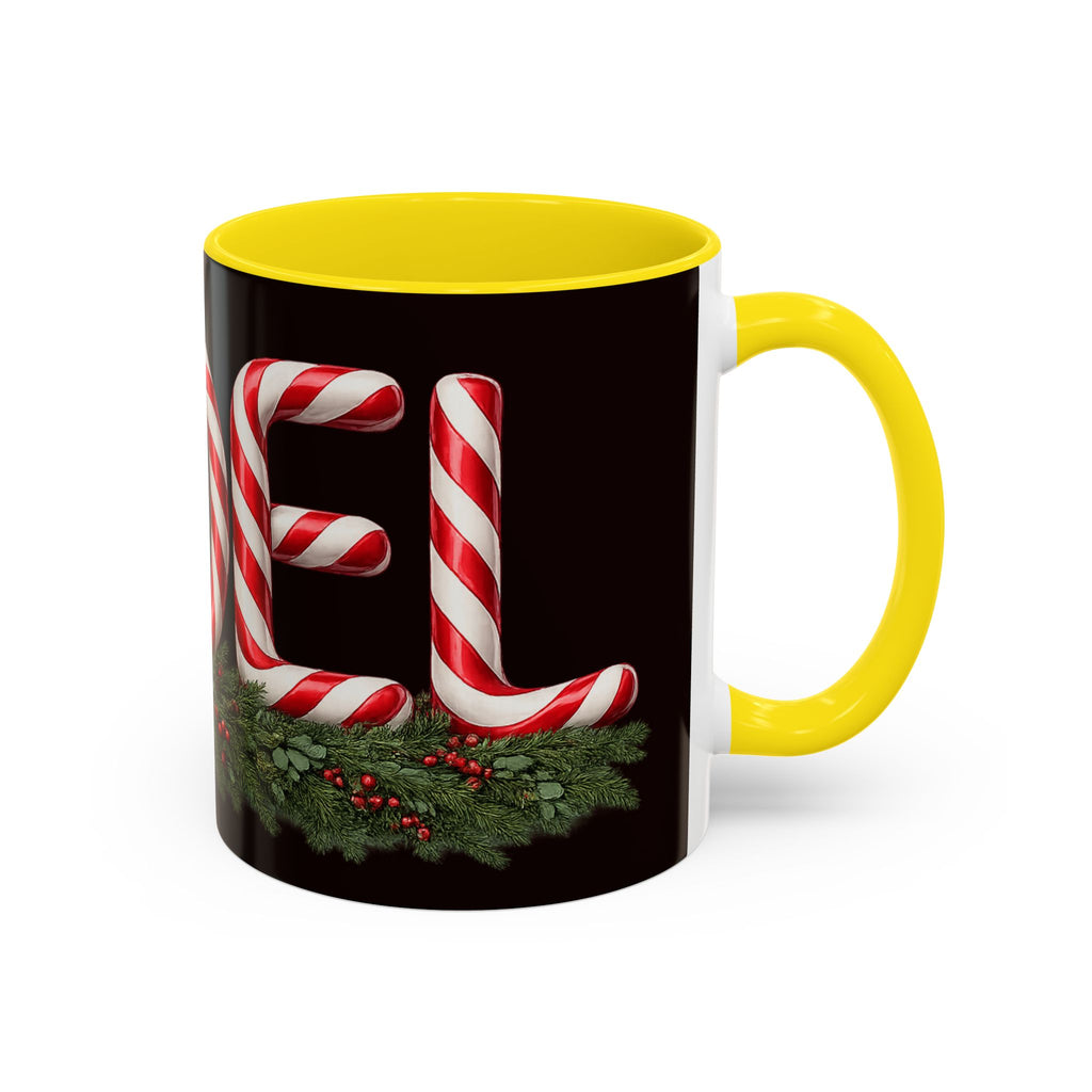 NOEL Candy Cane Christmas Mug – Festive Holiday Coffee Cup  (11, 15oz)