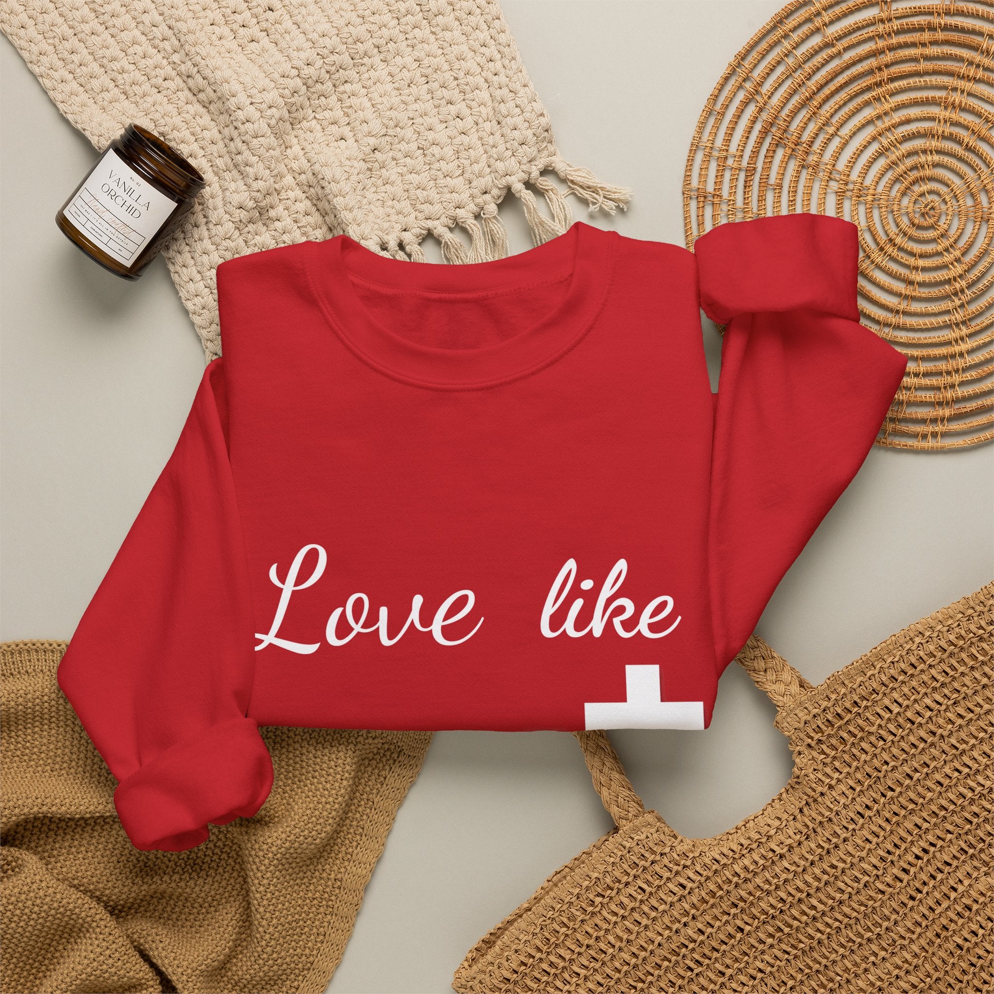 Love Like Christ Christian Crewneck Sweatshirt