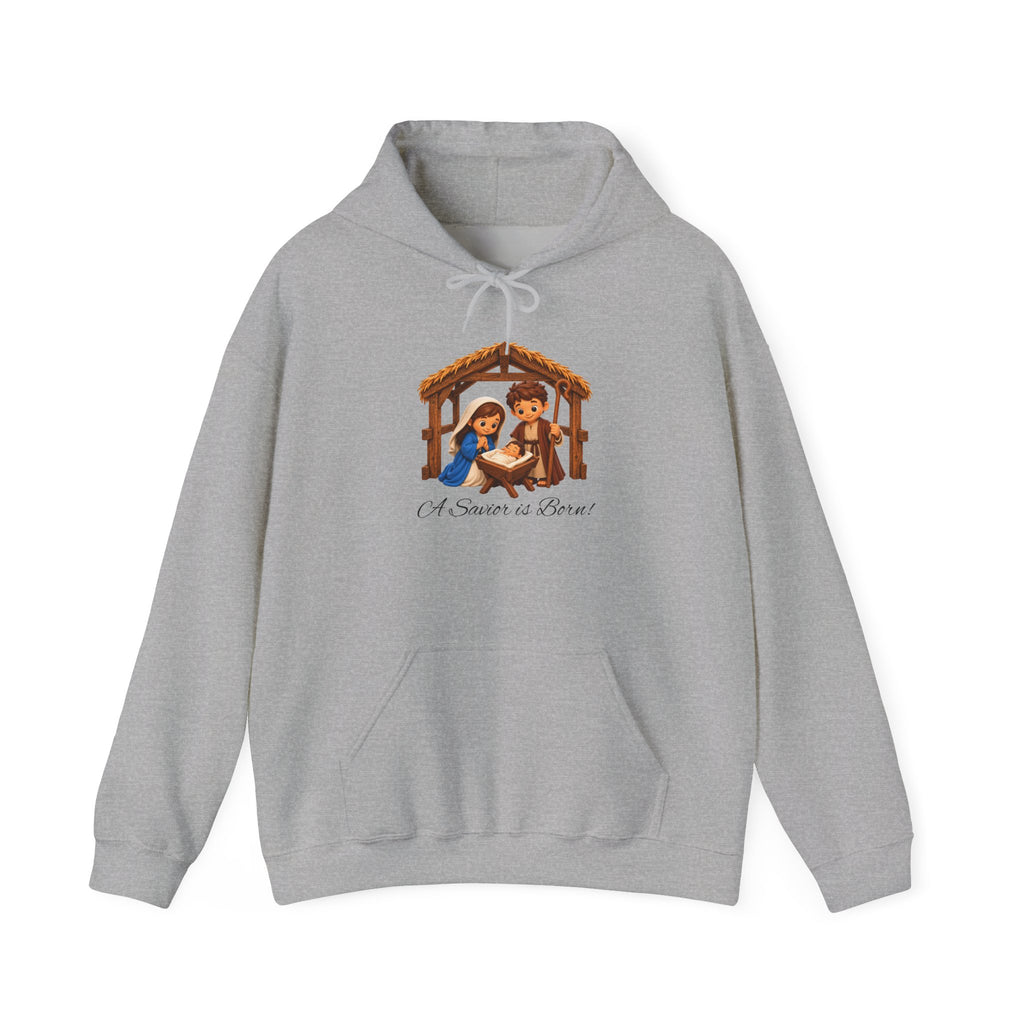 A Savior Is Born Nativity Christmas Heavy Blend™ Hooded Sweatshirt