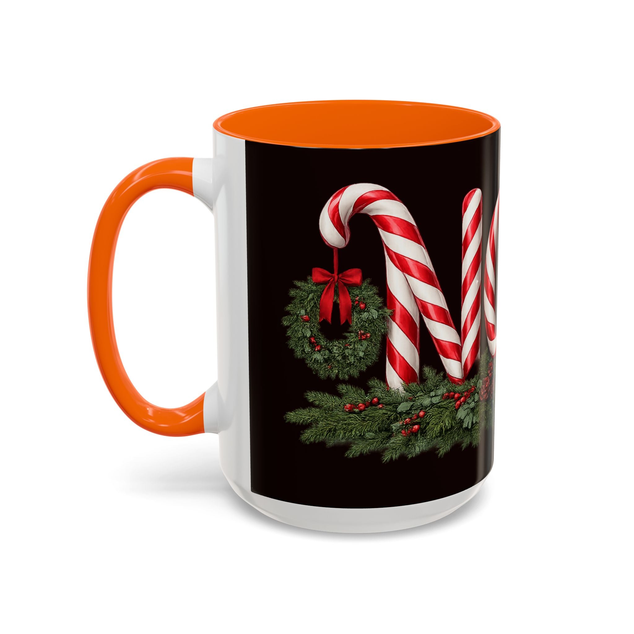 NOEL Candy Cane Christmas Mug – Festive Holiday Coffee Cup  (11, 15oz)