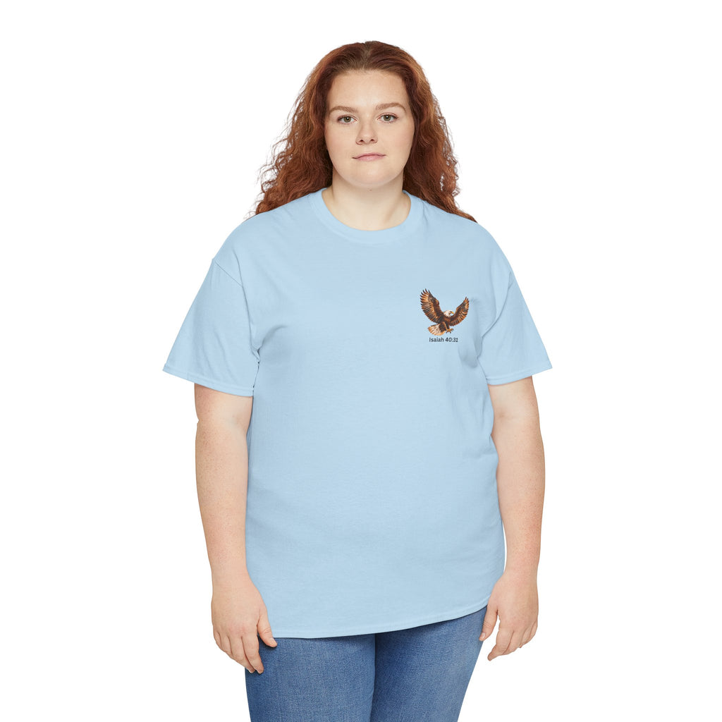 Rise Up on Wings Like Eagles – Isaiah 40:31 Christian Faith T-Shirt-Unisex Heavy Cotton Tee