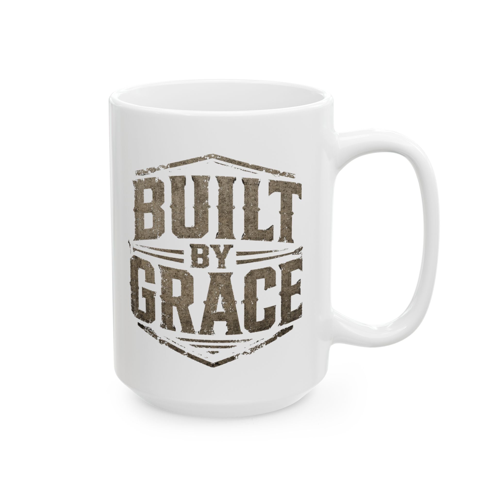 Built By Grace Christian Coffee Mug – Faith Based Ceramic Mug  (11oz, 15oz)