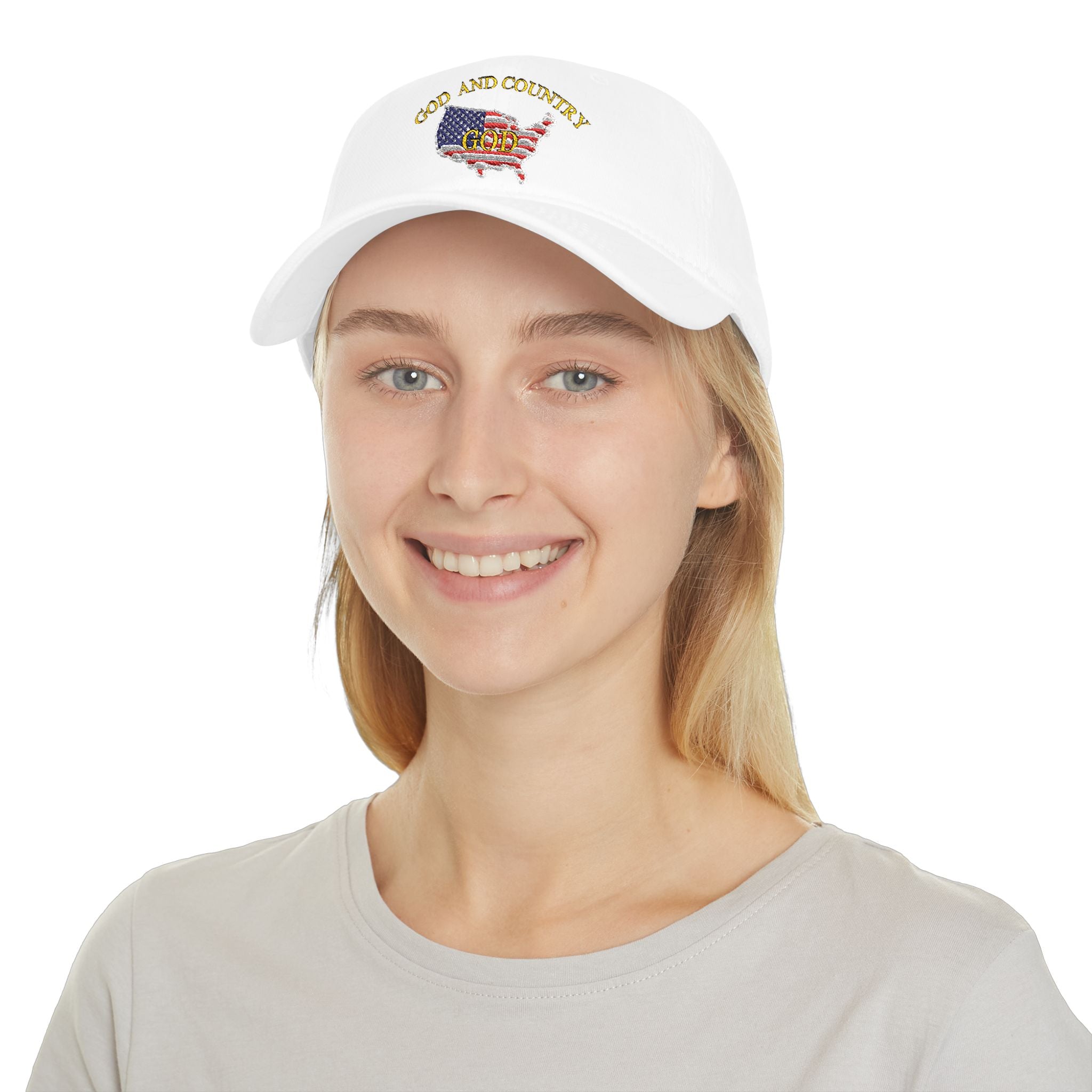 God and Country Embroidered Patriotic Christian Hat – USA Flag Faith Low Profile Baseball Cap